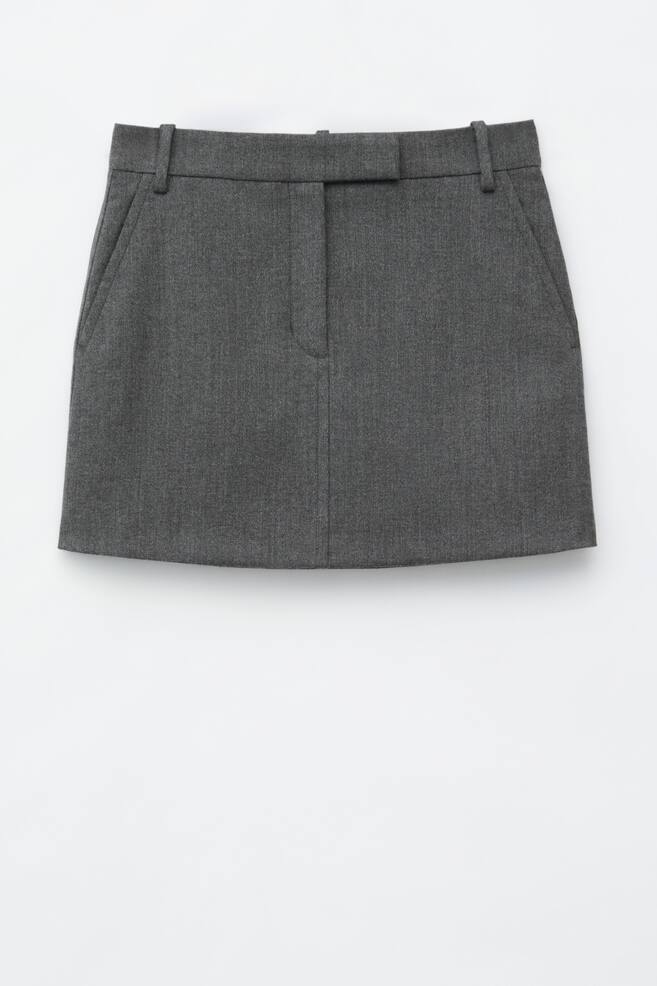 Wool Mini Skirt - Grey/Taupe - 1