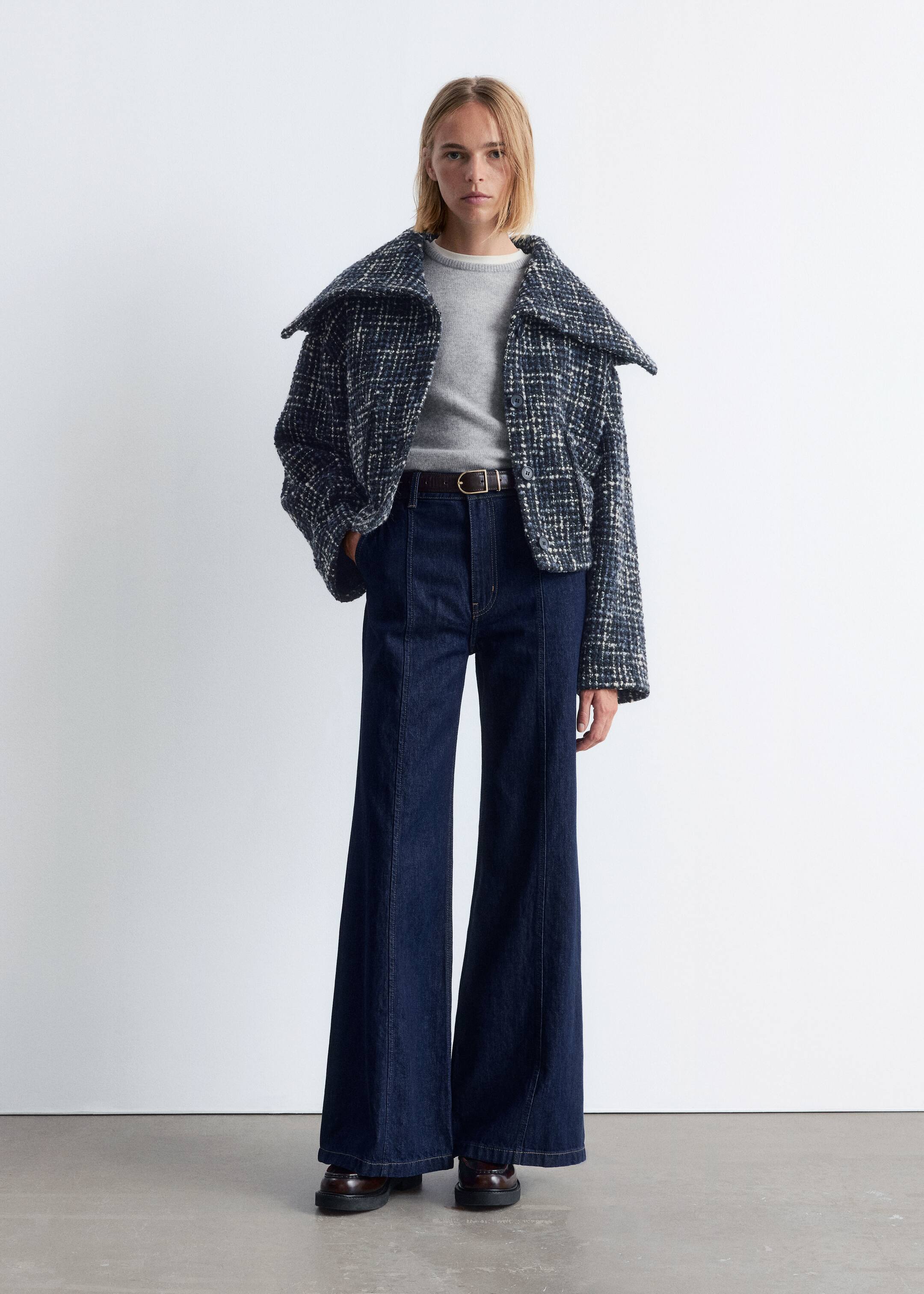 Agrandir l'image: Veste courte en laine - Noir/bleu - FEMME | H&M CH 4