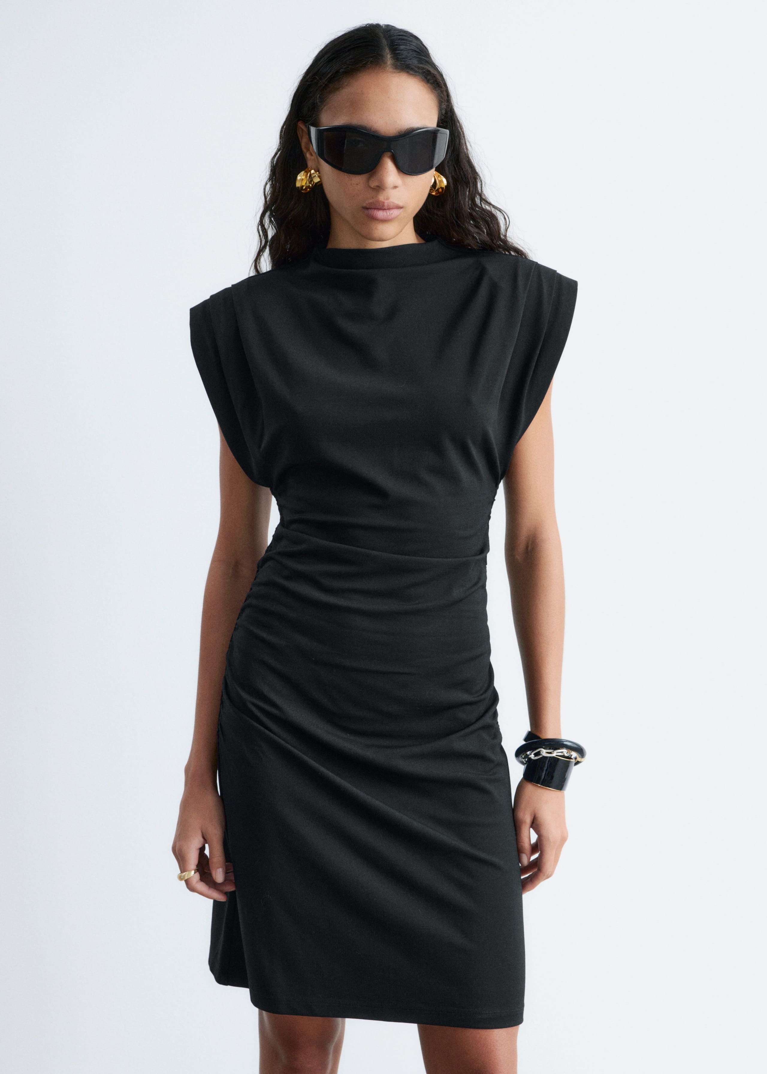 Image of Draped Jersey Mini Dress