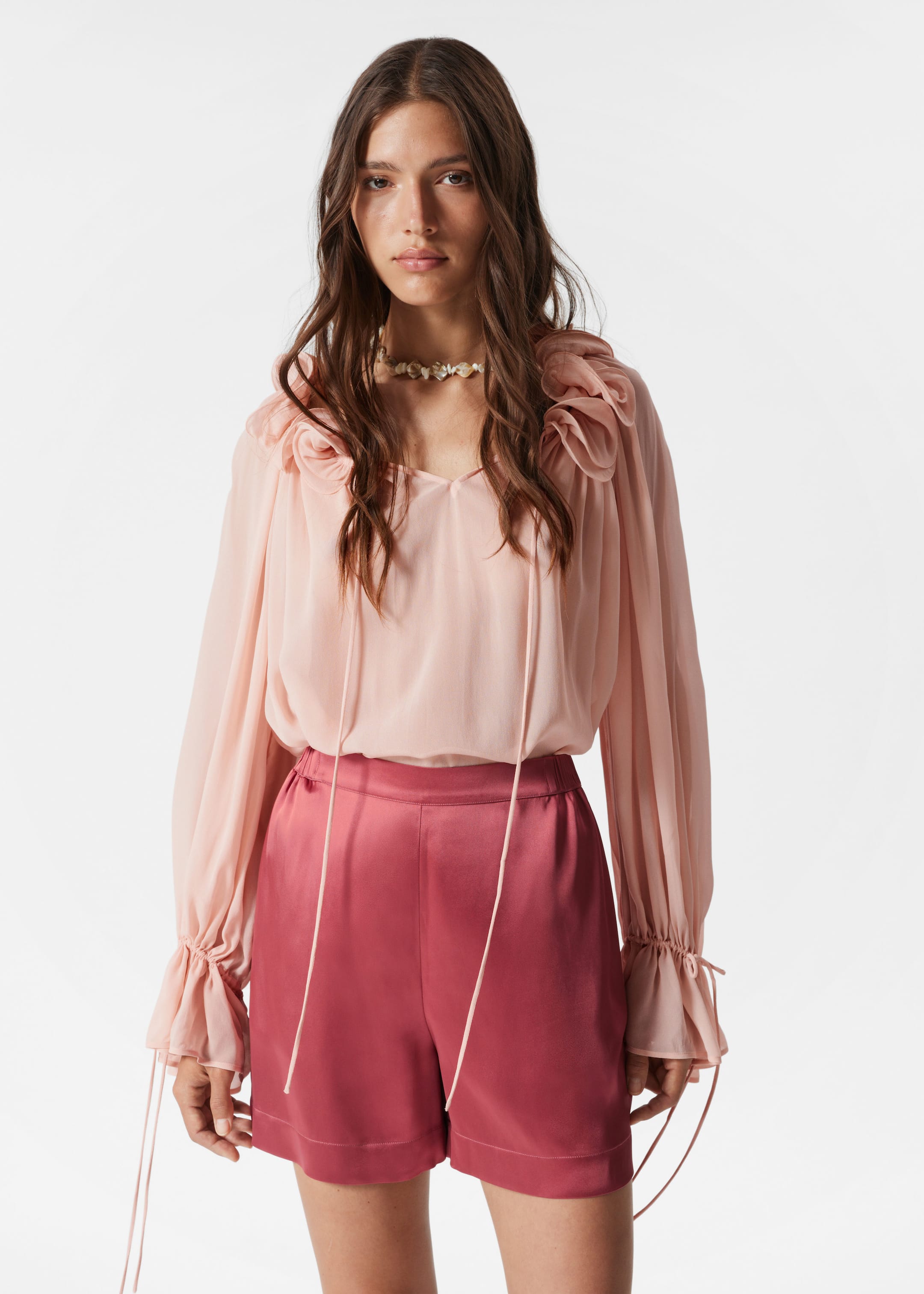 Ingrandisci l'immagine: Satin Pull-On Shorts - Dark Pink - DONNA | H&M CH 2