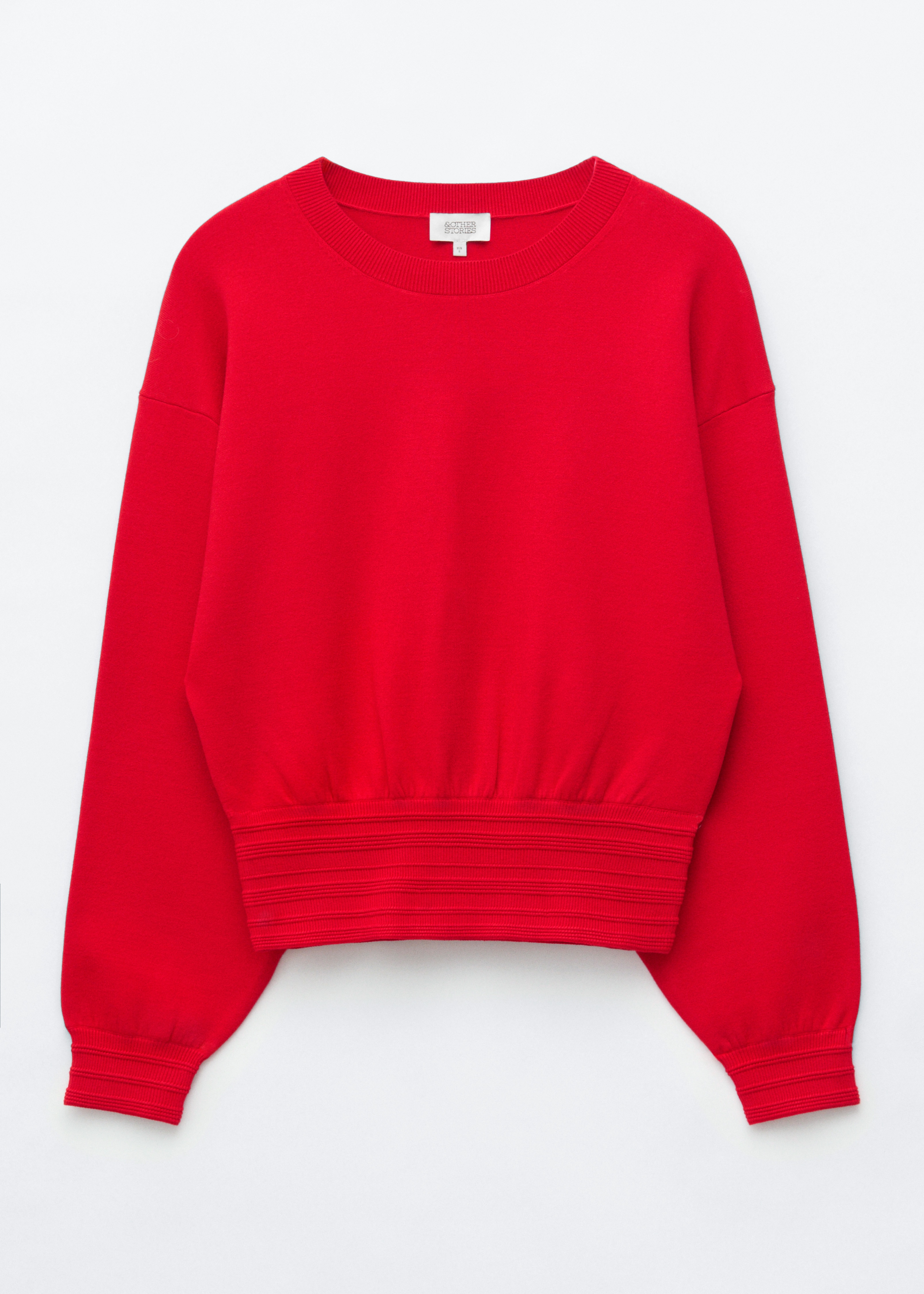 Strickpullover mit gerippten Abschlüssen - Rot/Schwarz/Creme
