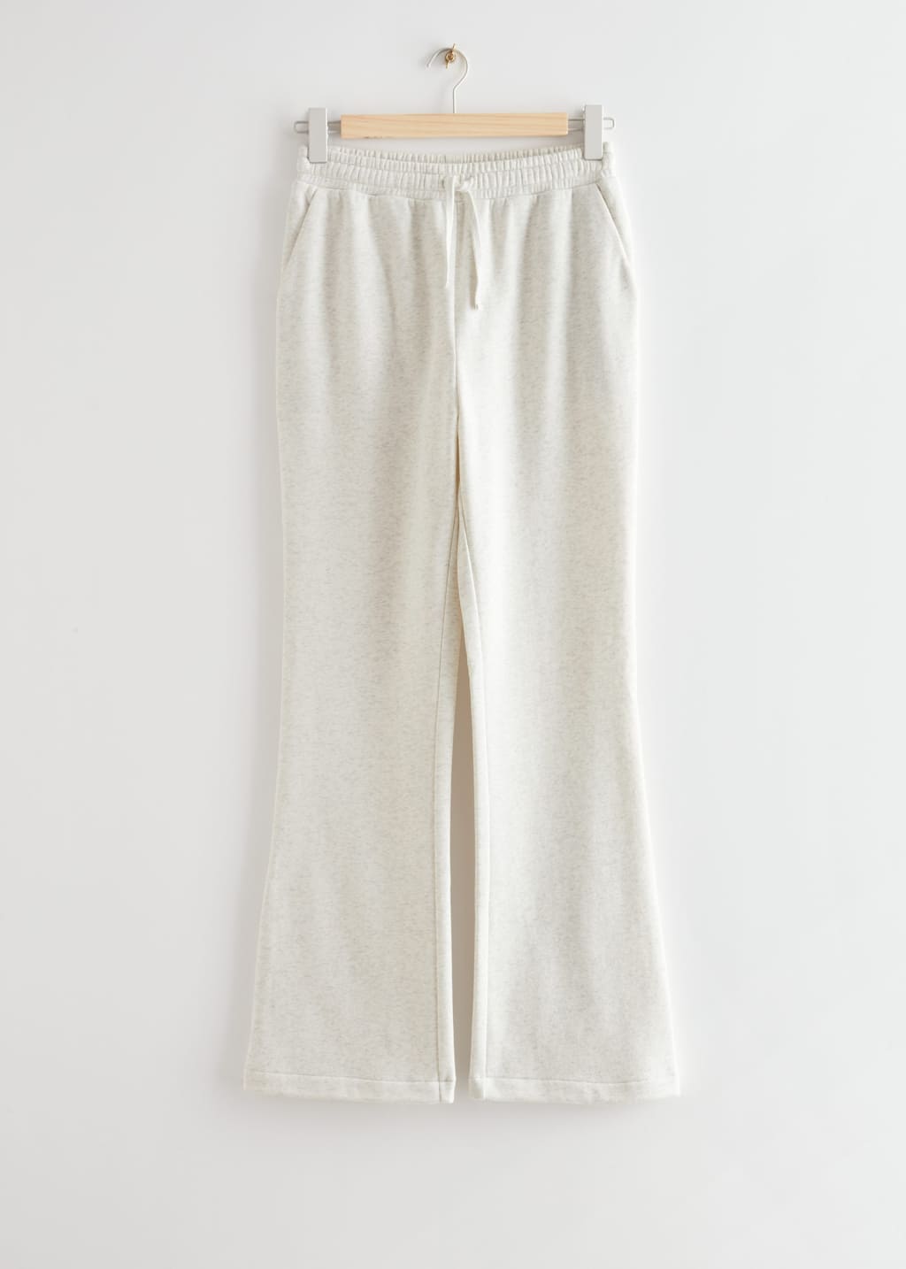 Flared Drawstring Joggers - Light Grey - Natura morta