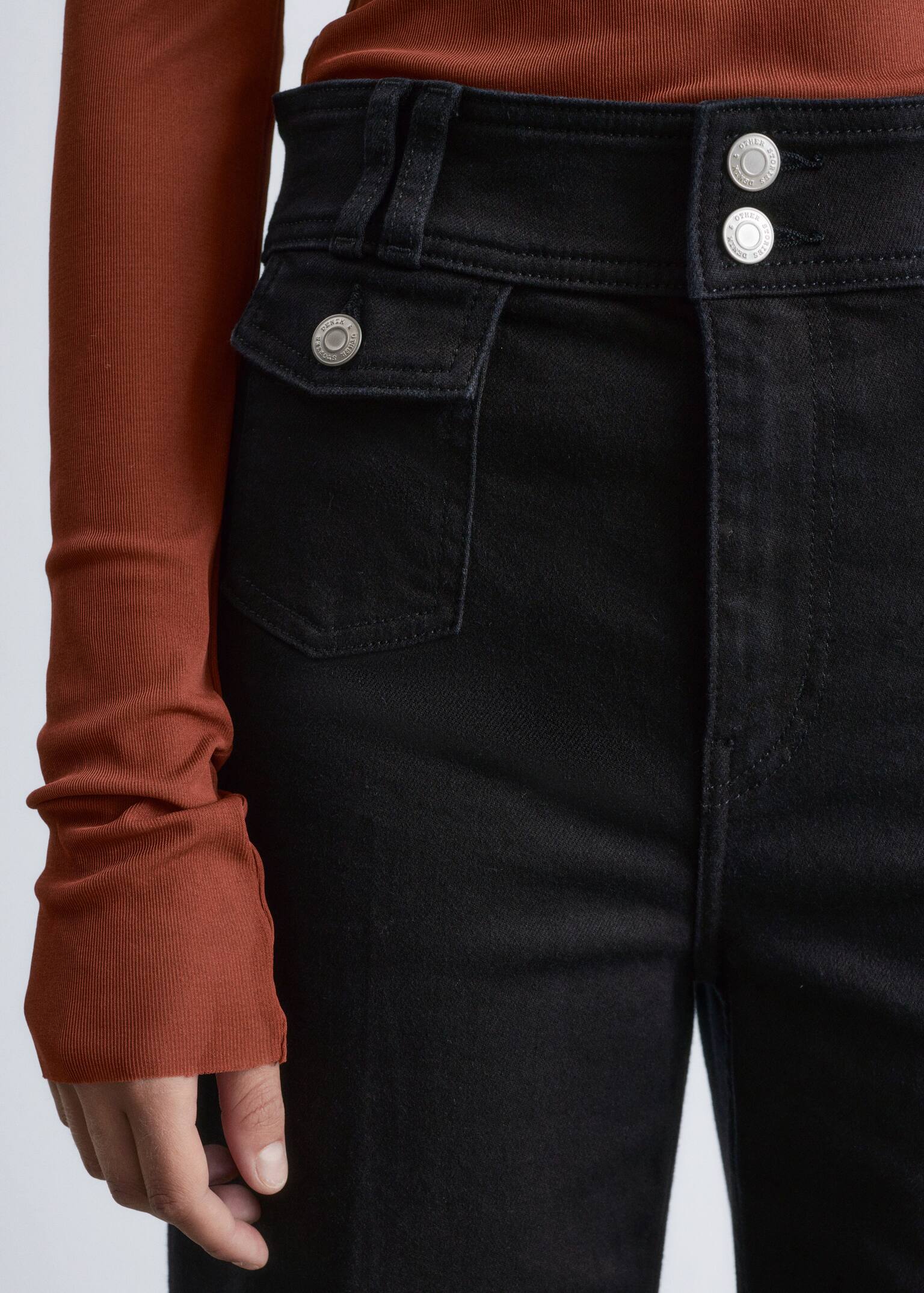 Press-Crease Flared Jeans - Black/Washed Mid Blue/Washed Light Blue - 3