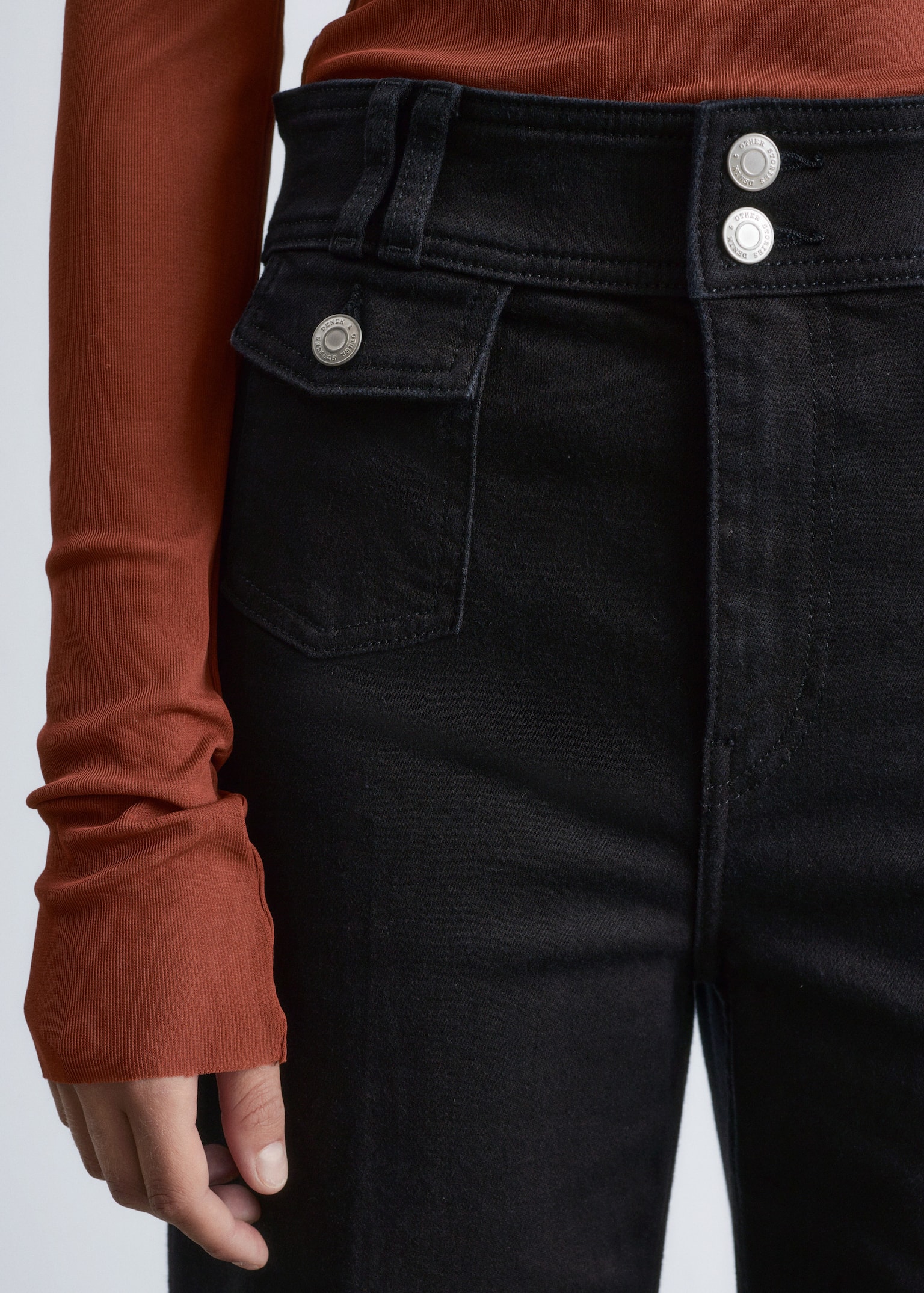 Press-Crease Flared Jeans - Black/Washed Mid Blue/Washed Light Blue - 5