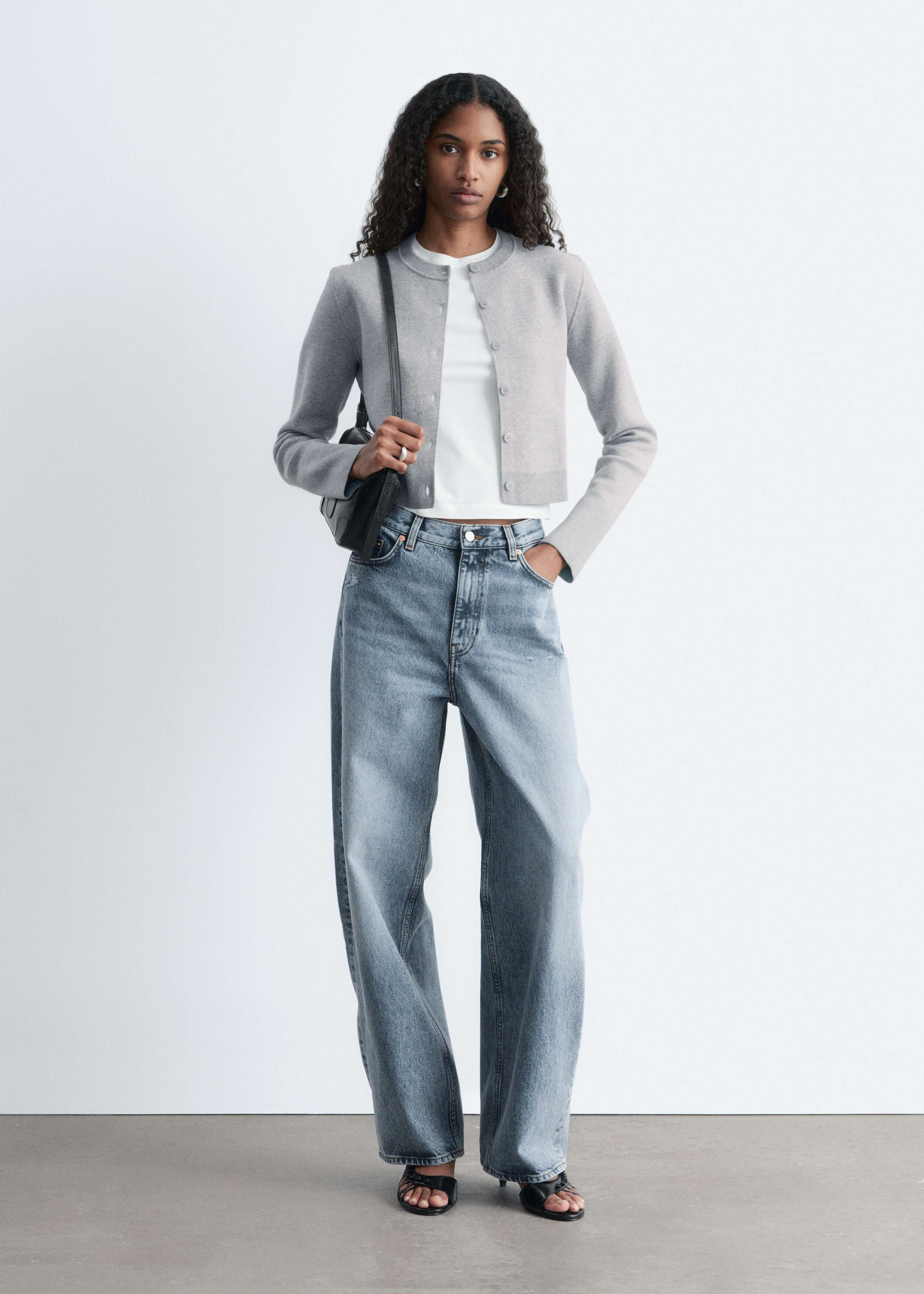 Cropped Reversible Cardigan - Grey/Turquoise - & Other Stories GB