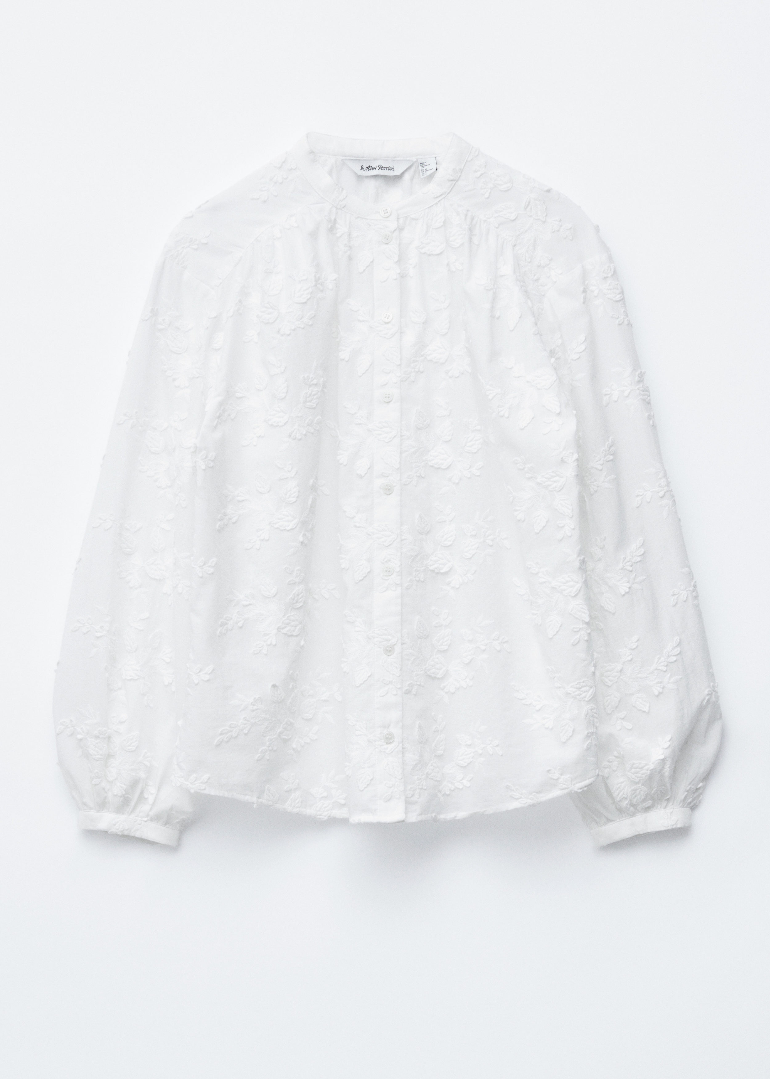 Voluminous Floral-Appliqué Blouse - Black - Still Life