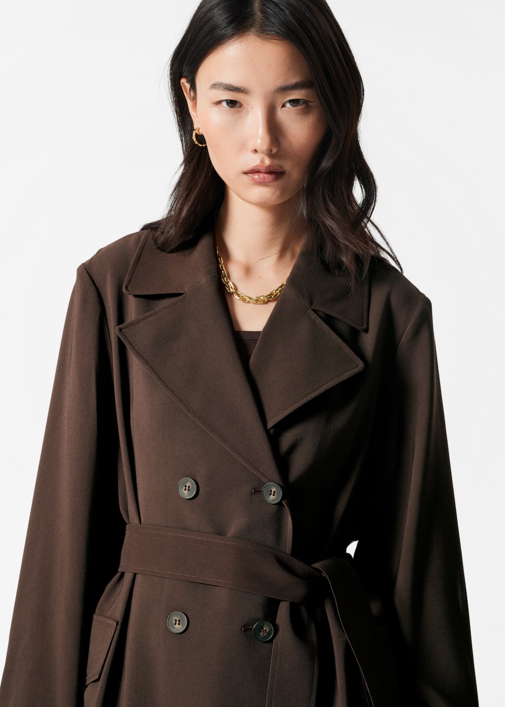 Image of Double-Breasted Trench Coat