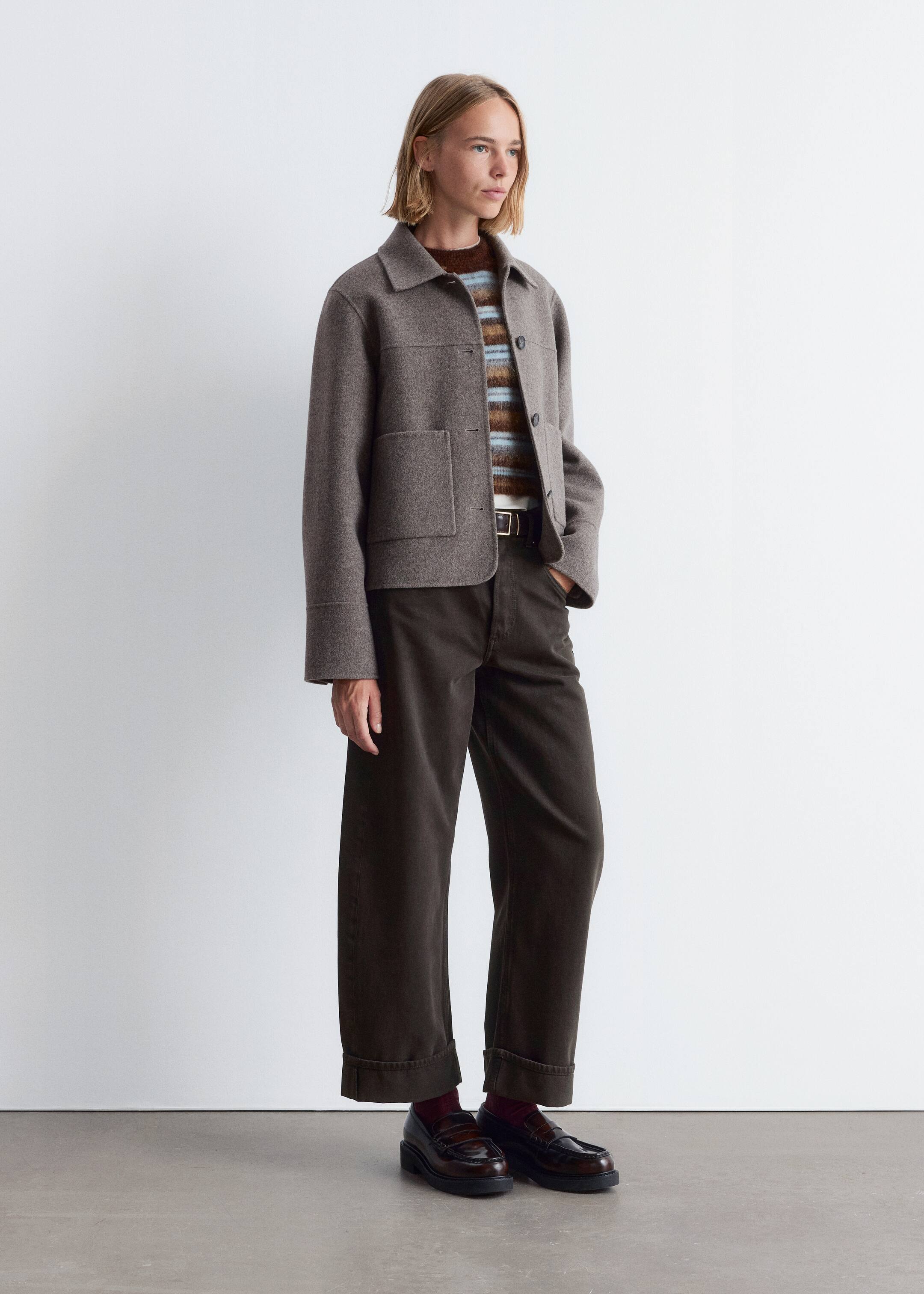 Ingrandisci l'immagine: Collared Wool Jacket - Grey - DONNA | H&M CH 4