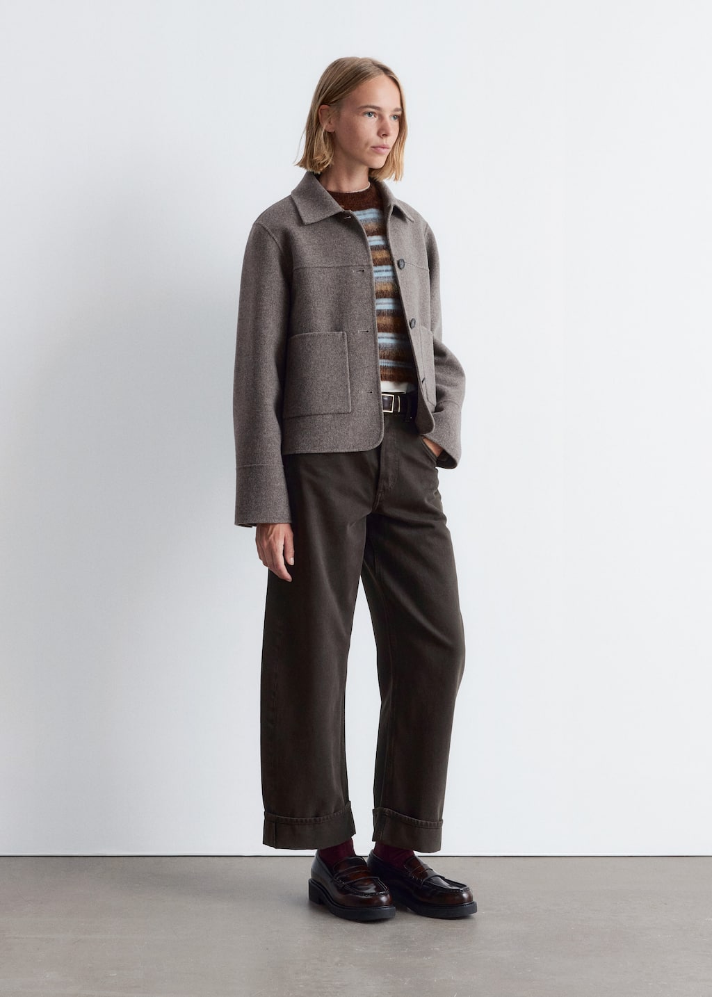 Image of Collared Wool Jacket