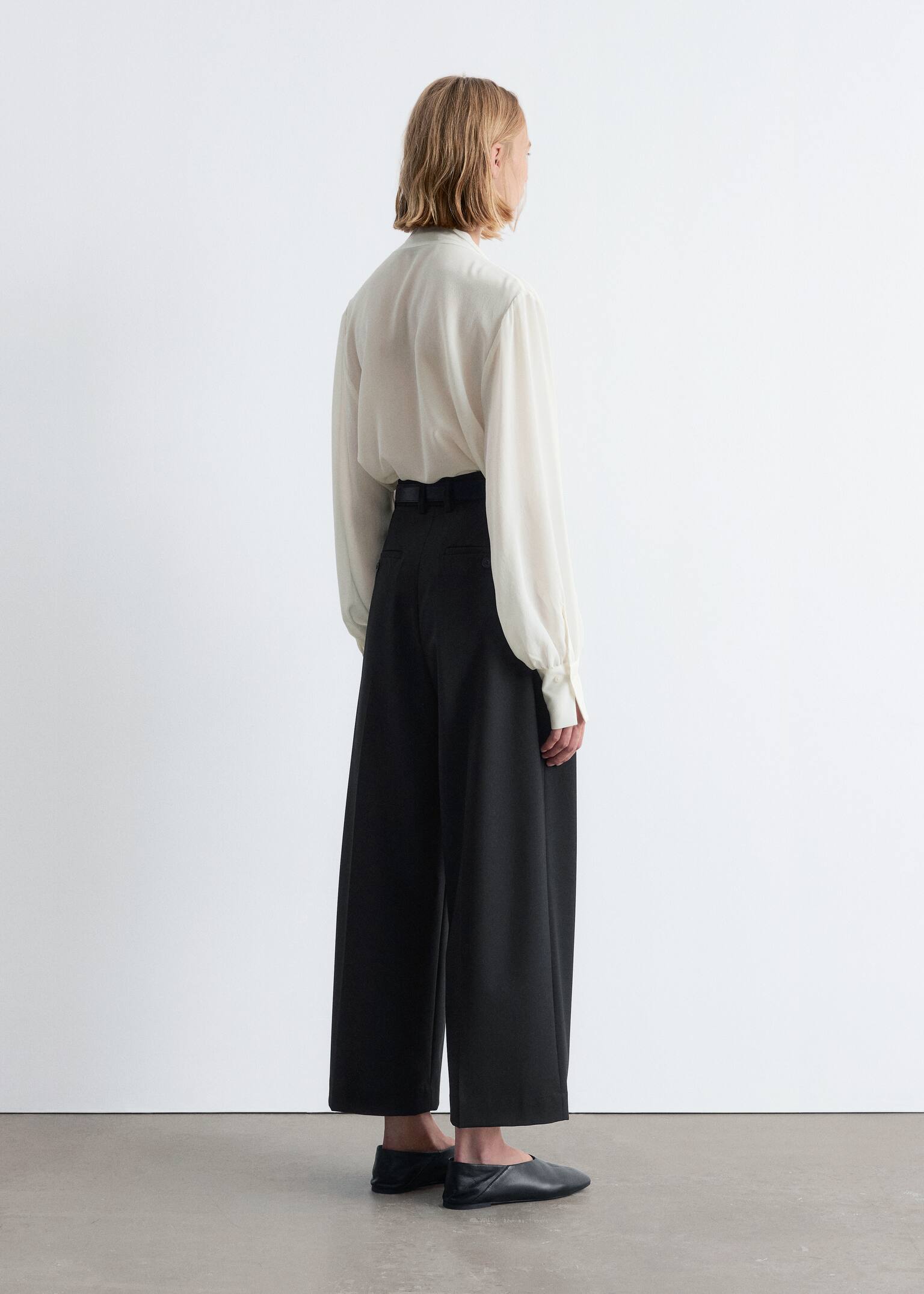 Tailored Press-Crease Trousers - Black/Grey - 6