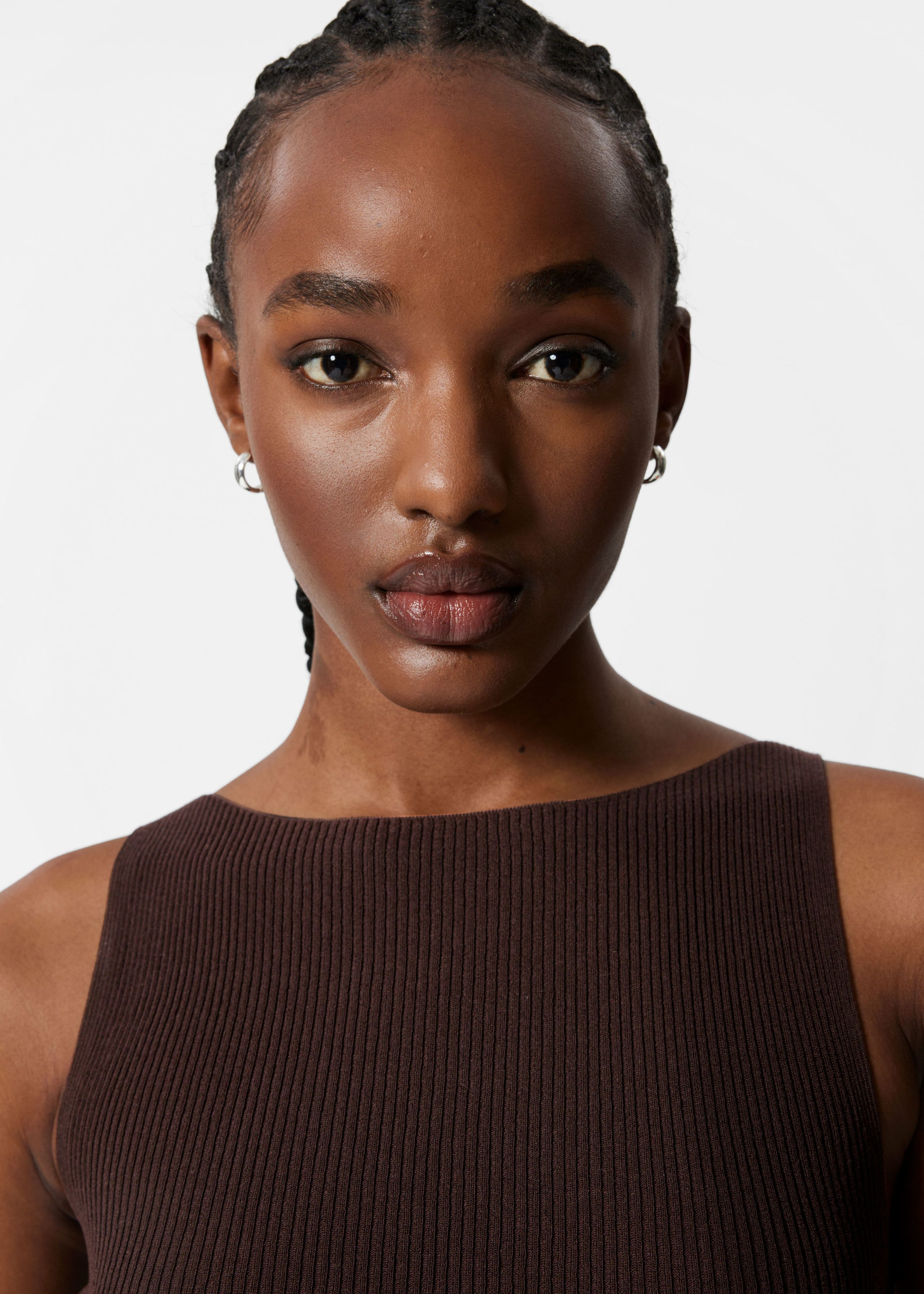 Rippstrick-Tanktop - Weiß - Lookbook