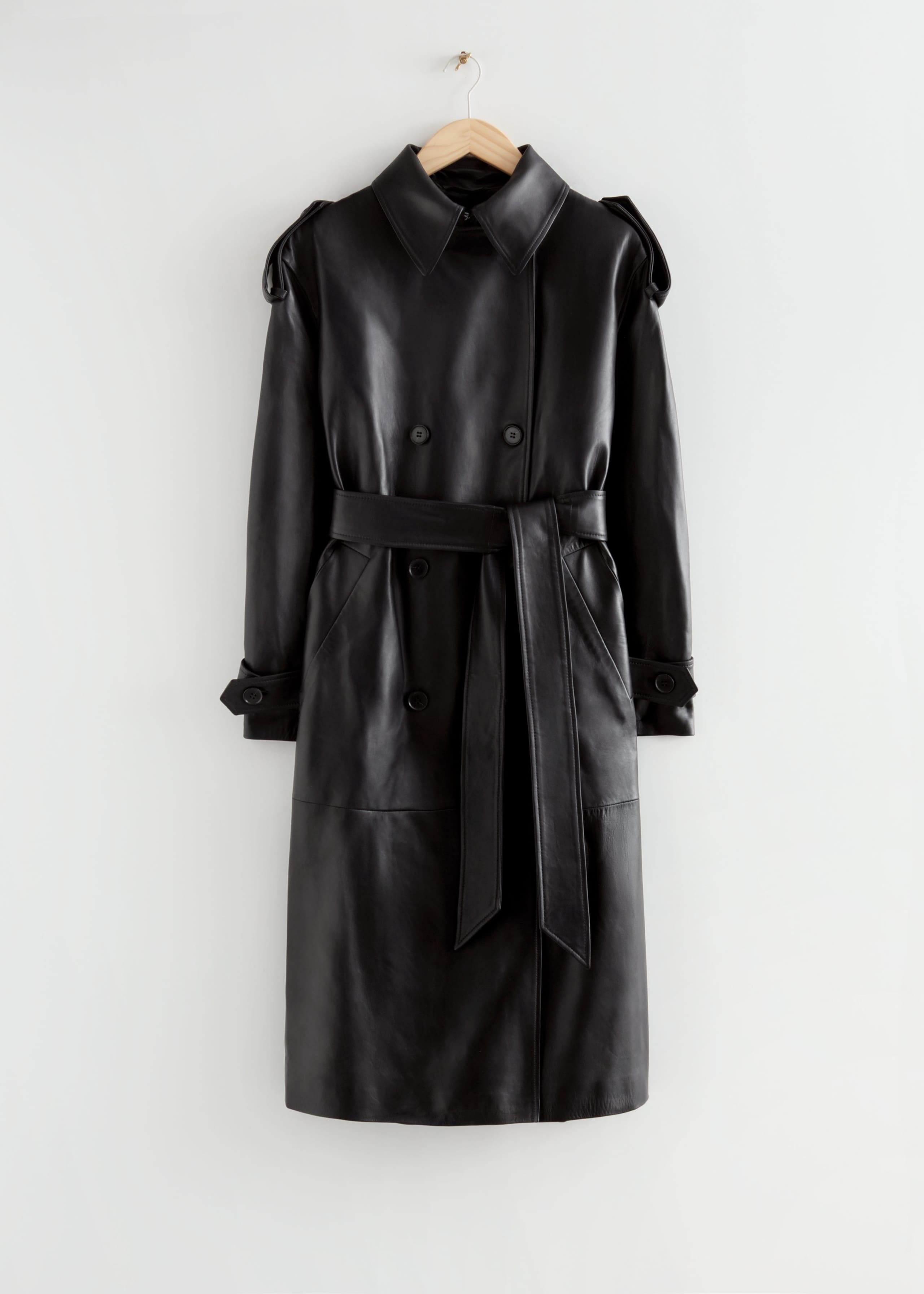 Image of OversizedLeatherTrenchCoat