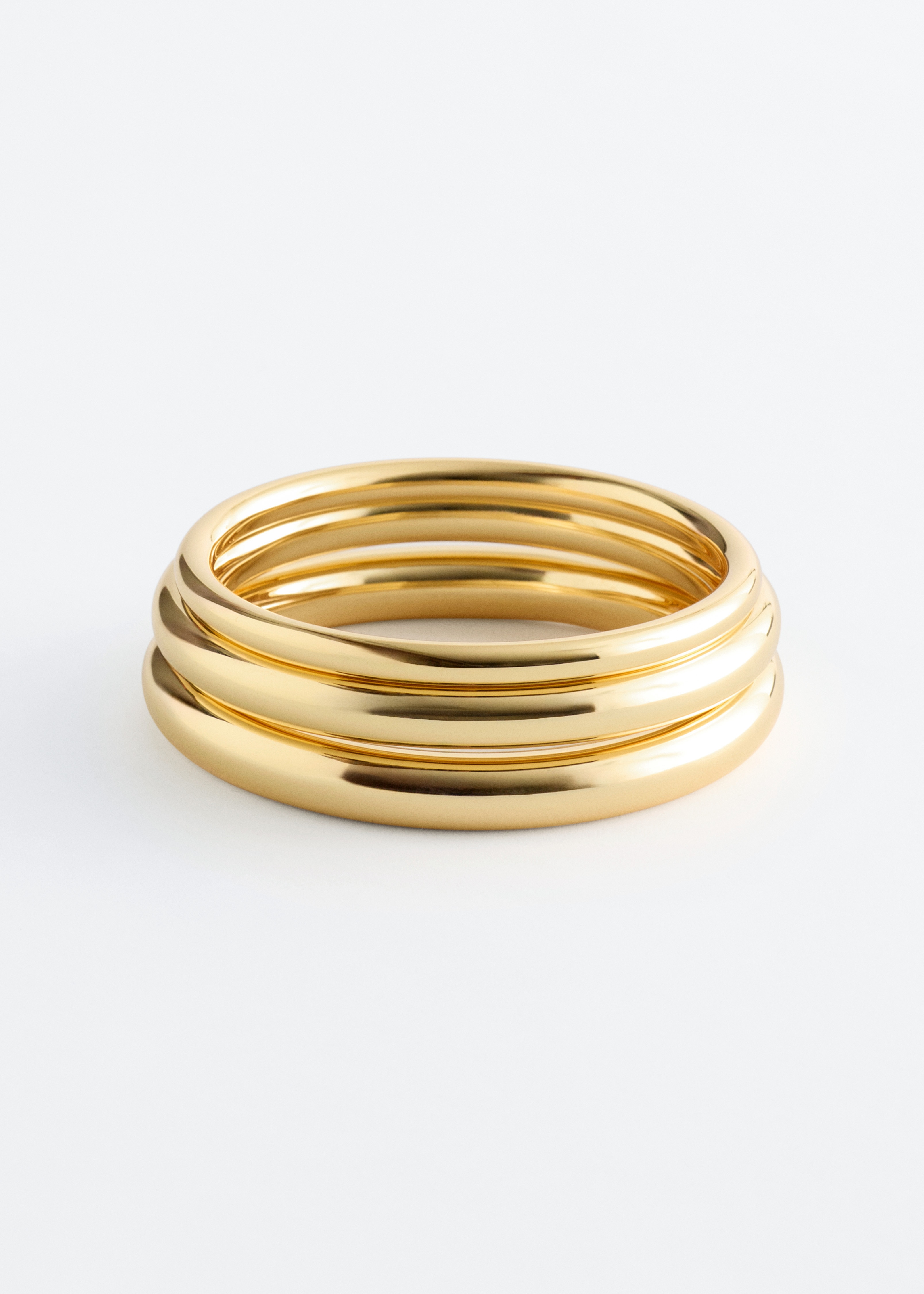 Set van buisvormige armbanden - Goudkleurig