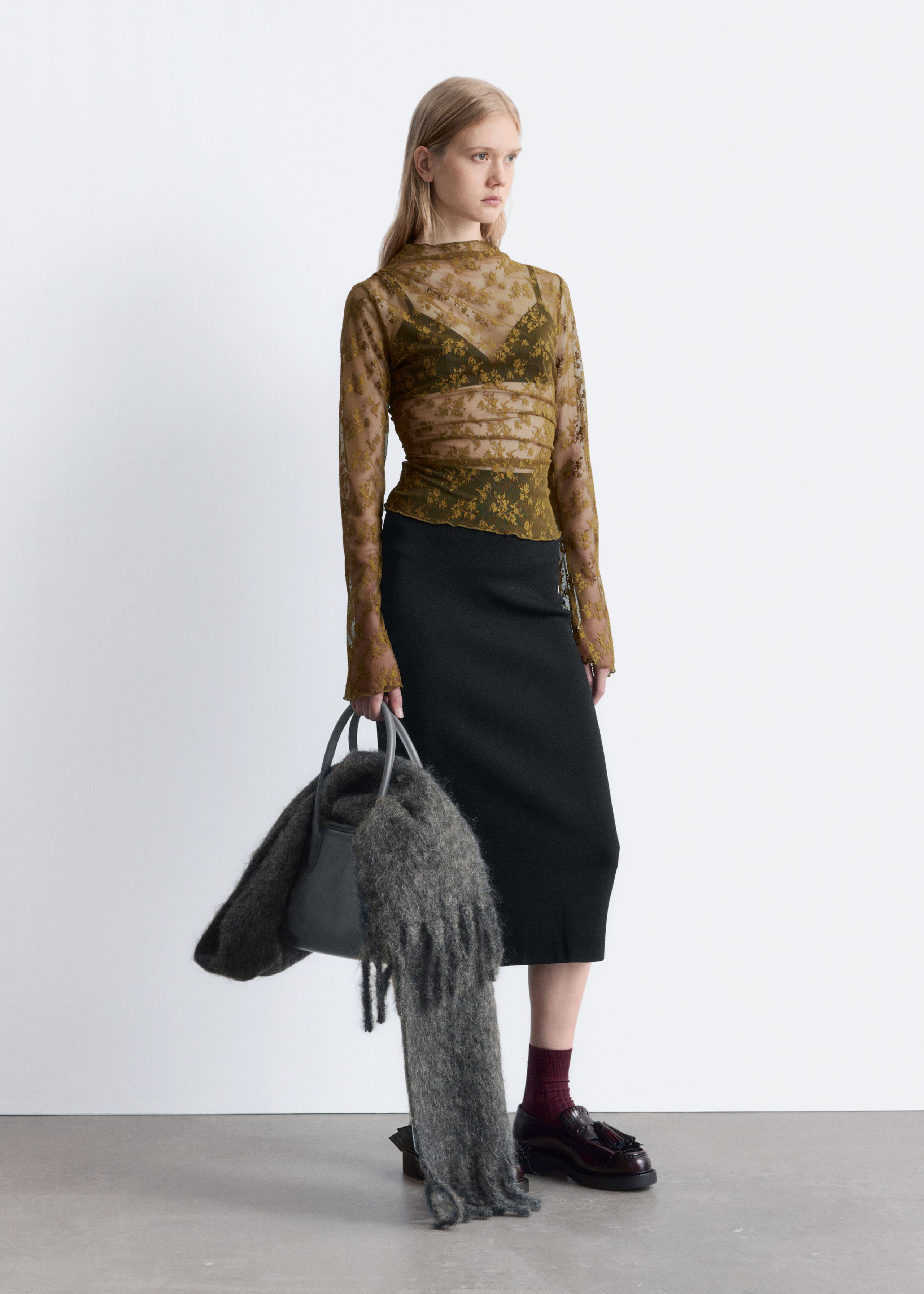 Image of Long-Sleeve Lace Top