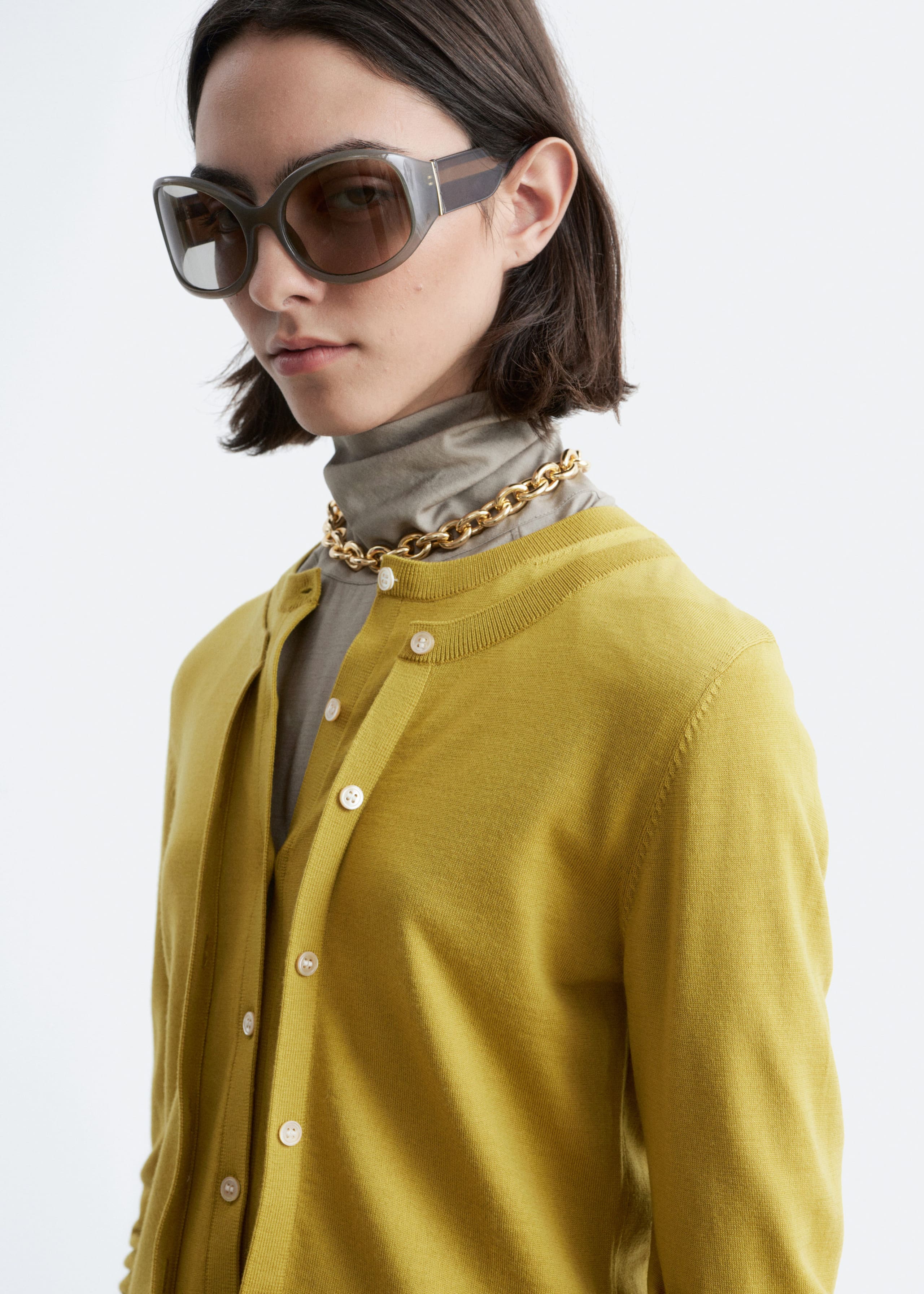 Image of Double-Layer Wool Cardigan