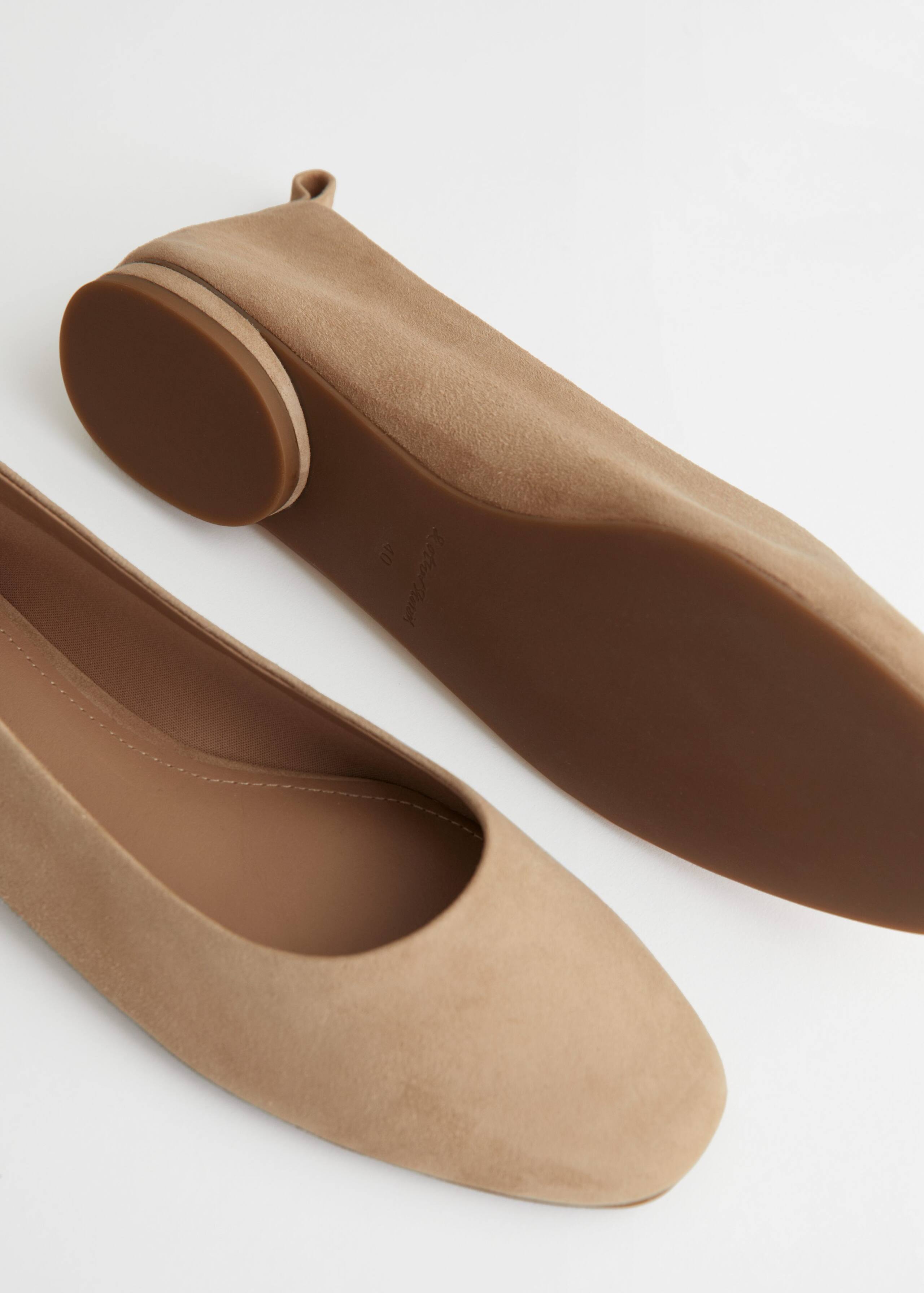 Image of Almond Toe Leather Ballerina Flats