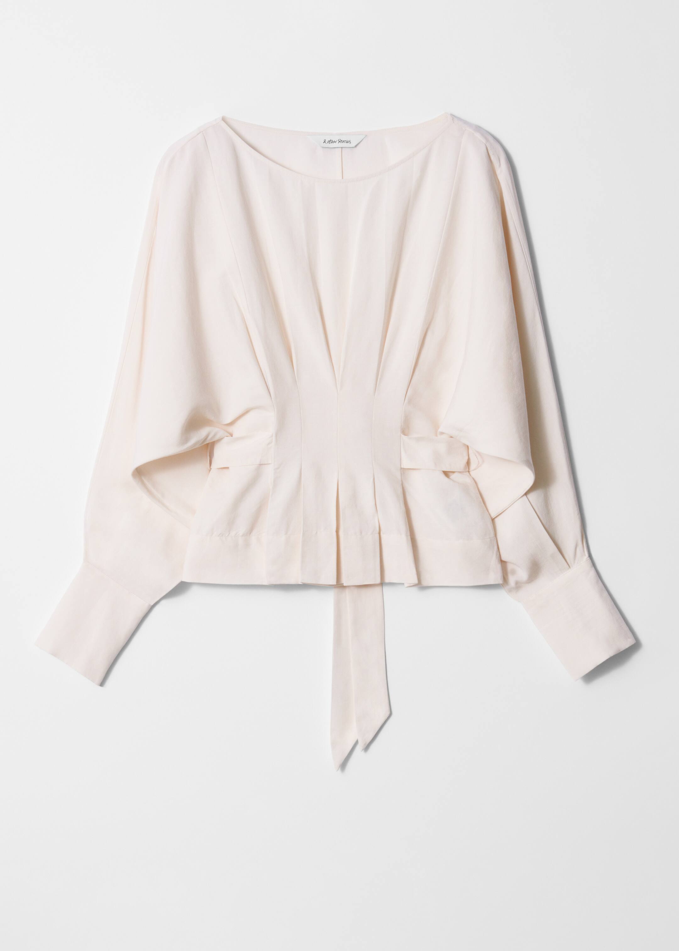 View larger image: Pleated Boatneck Blouse - Cream - Ladies | H&M GB 6