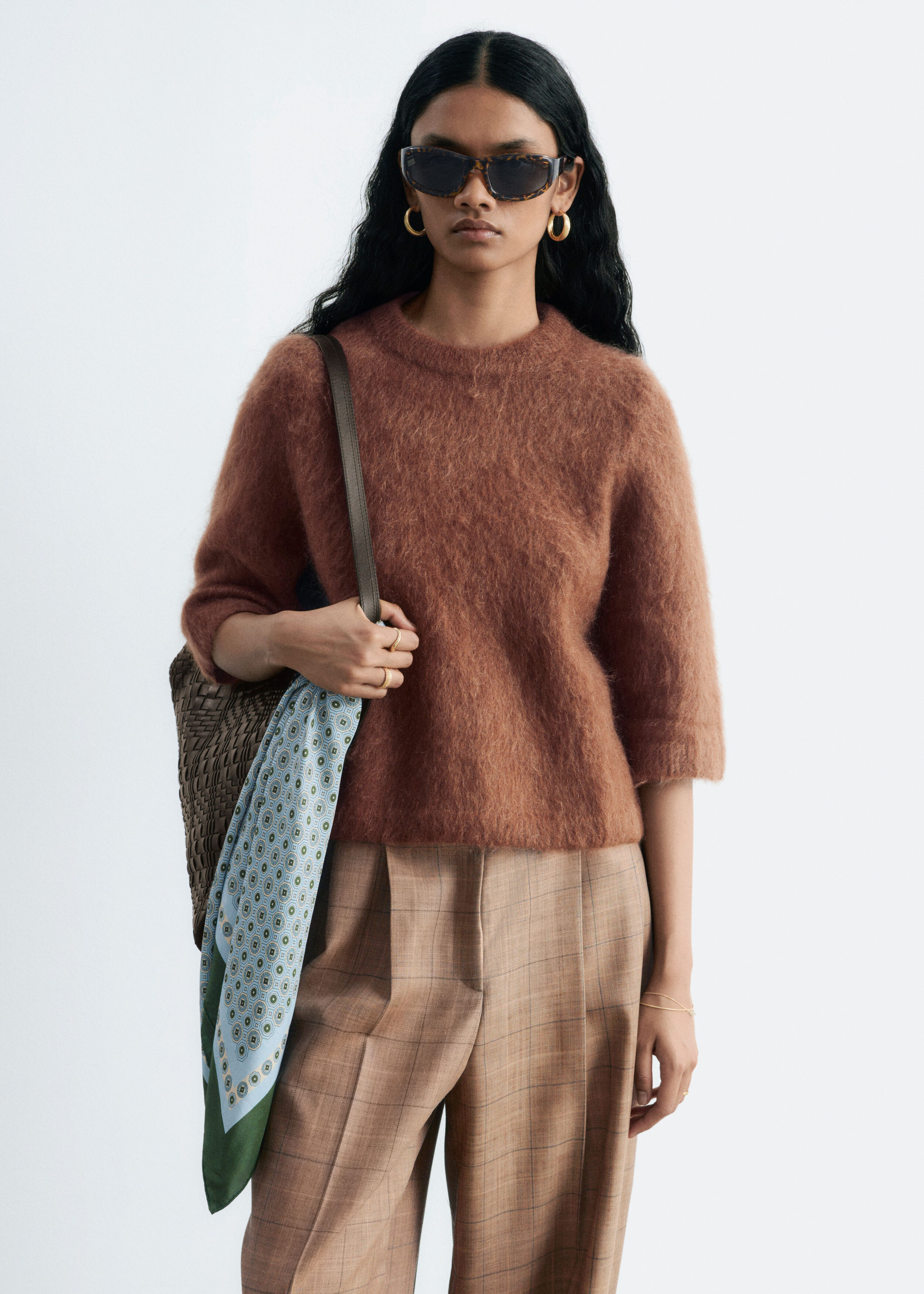 Mohair-Blend Knitted T-shirt - Brown - & Other Stories US