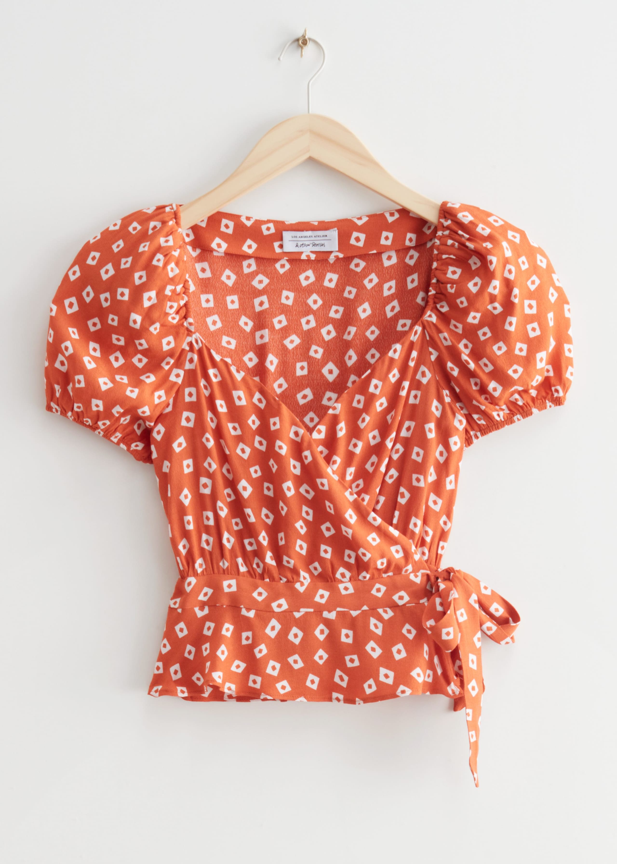 Puff Sleeve Wrap Blouse - Green - Natura morta