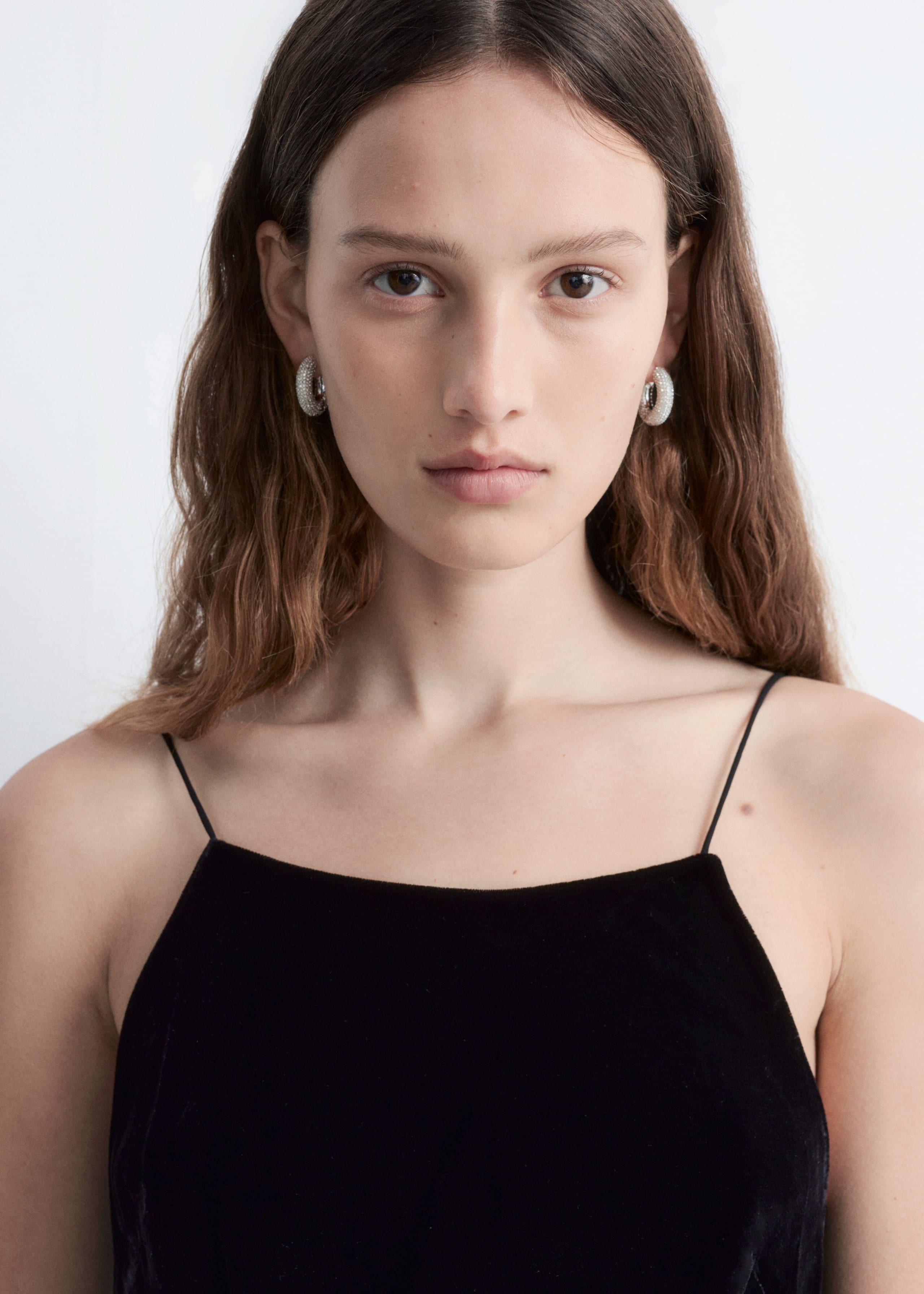 Image of Strappy Velvet Midi Dress