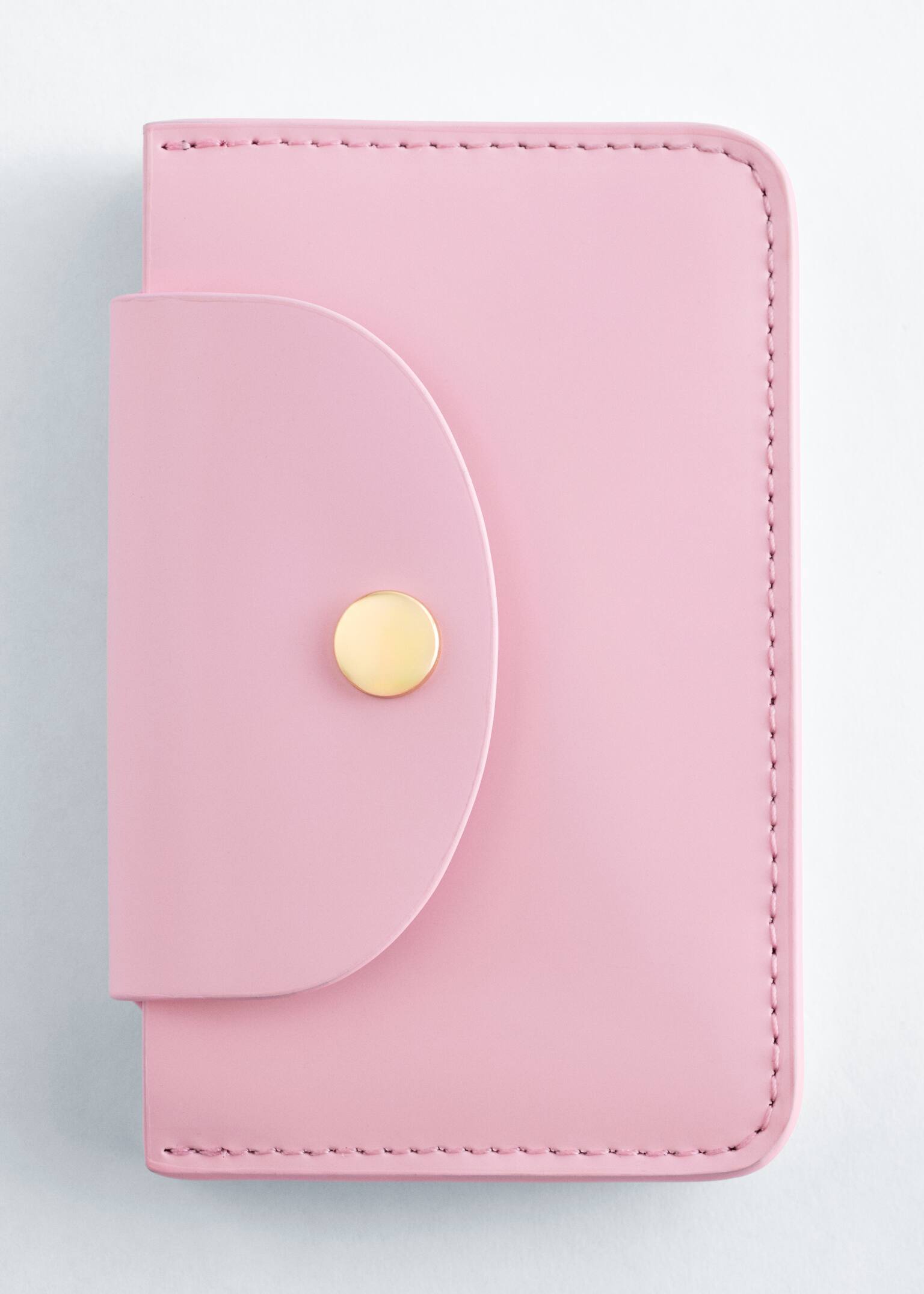 Leather Card holder - Light Pink - 4