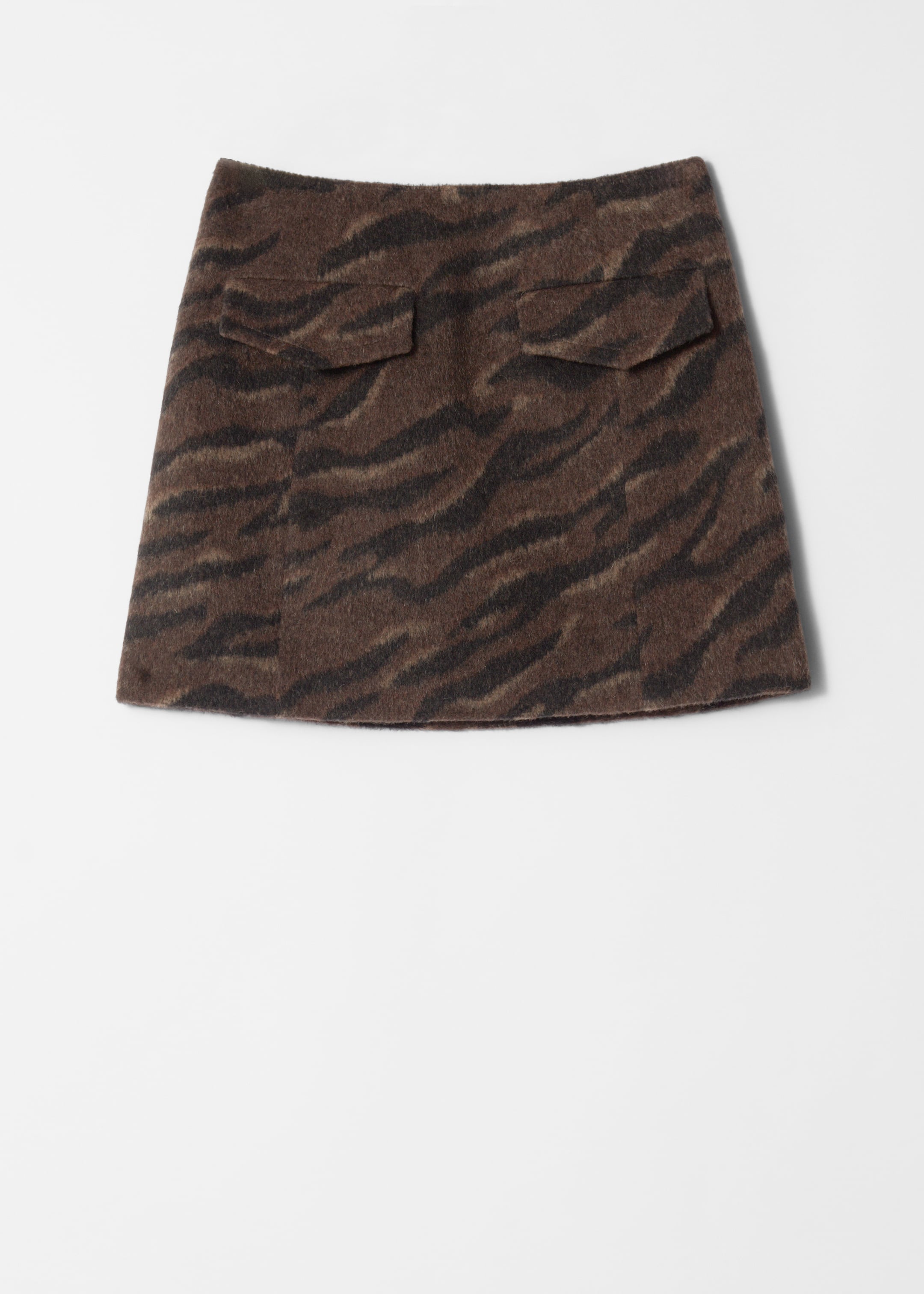 Vis større bilde: Miniskjørt med klafflomme - Brun tigerstripe - DAME | H&M NO 1