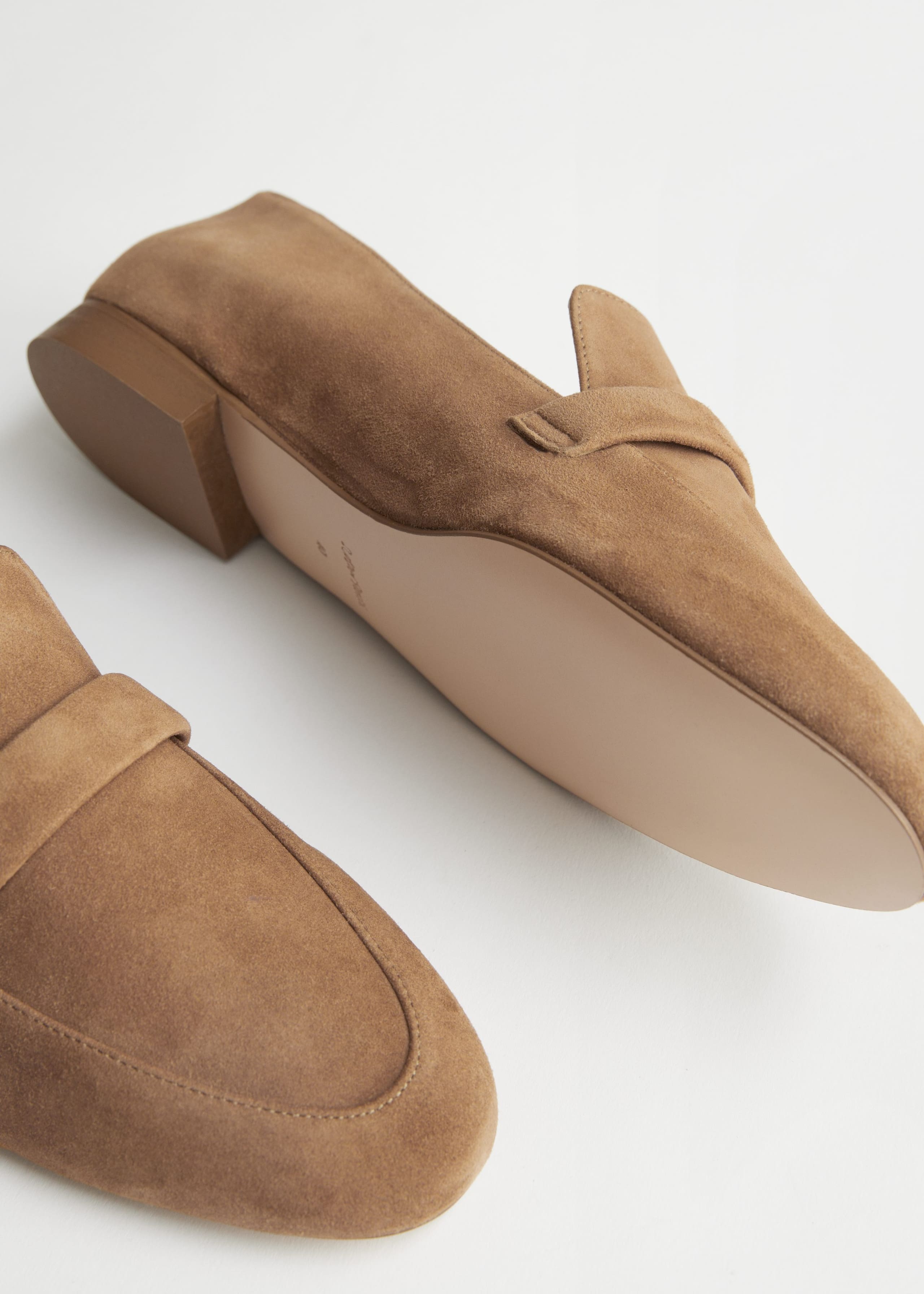 Image of Suede Croissant Pendant Loafers