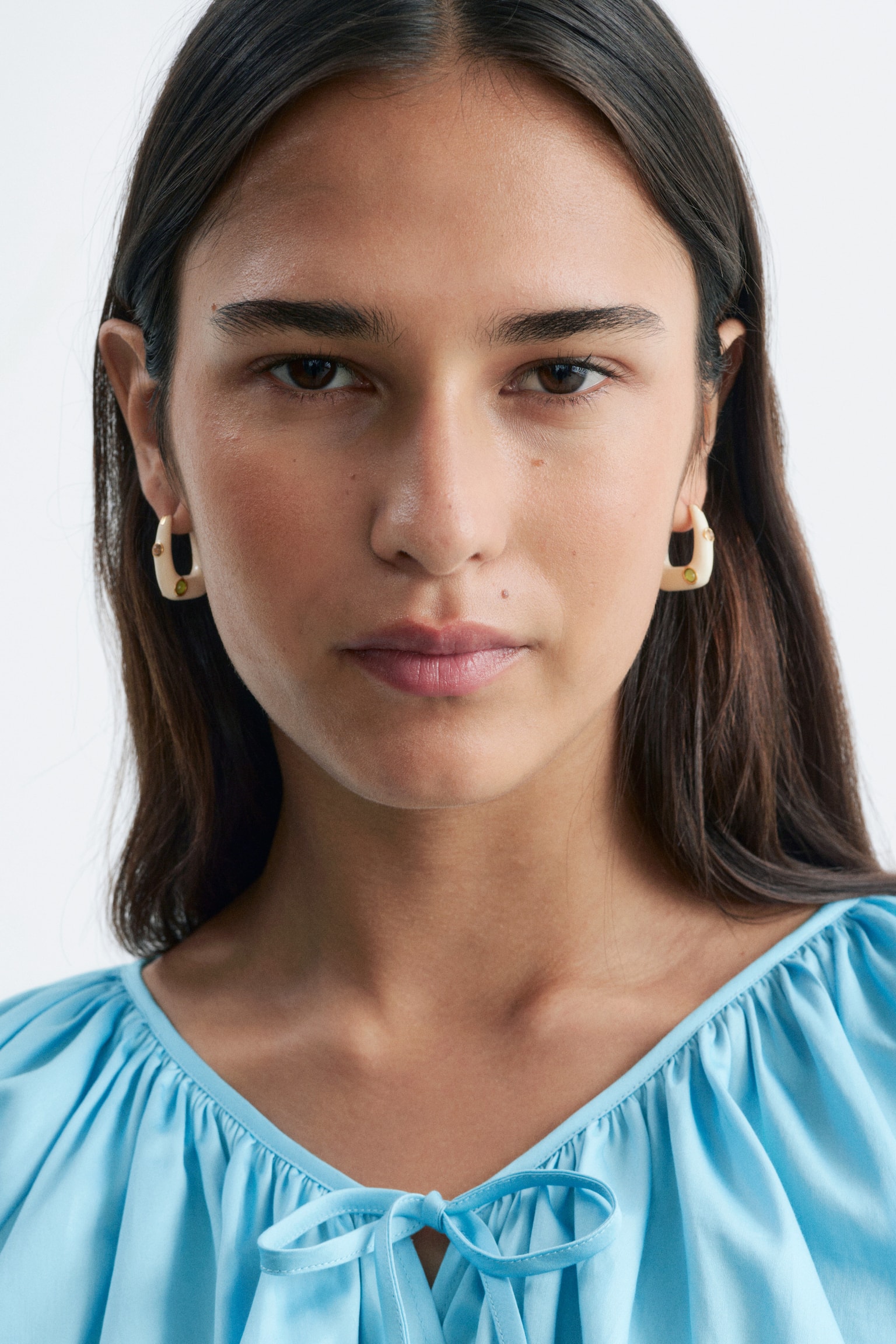 Hoop Earrings - Off White/Multi Colour/Black/Multi Colour - 1