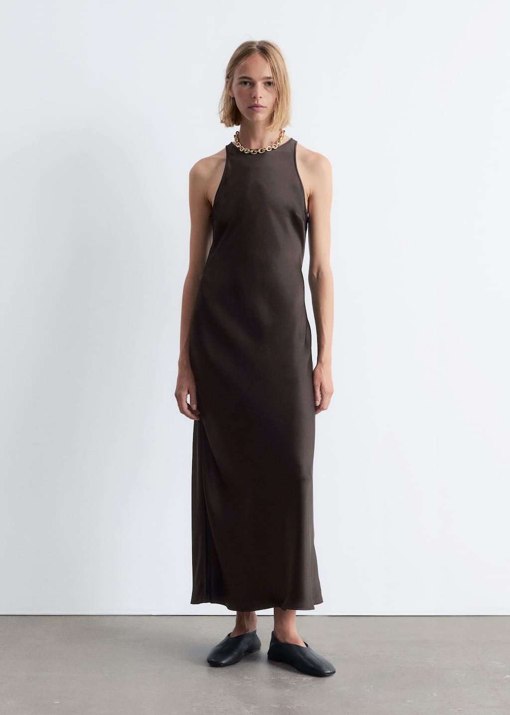 Image of Ärmelloses Midikleid aus Satin