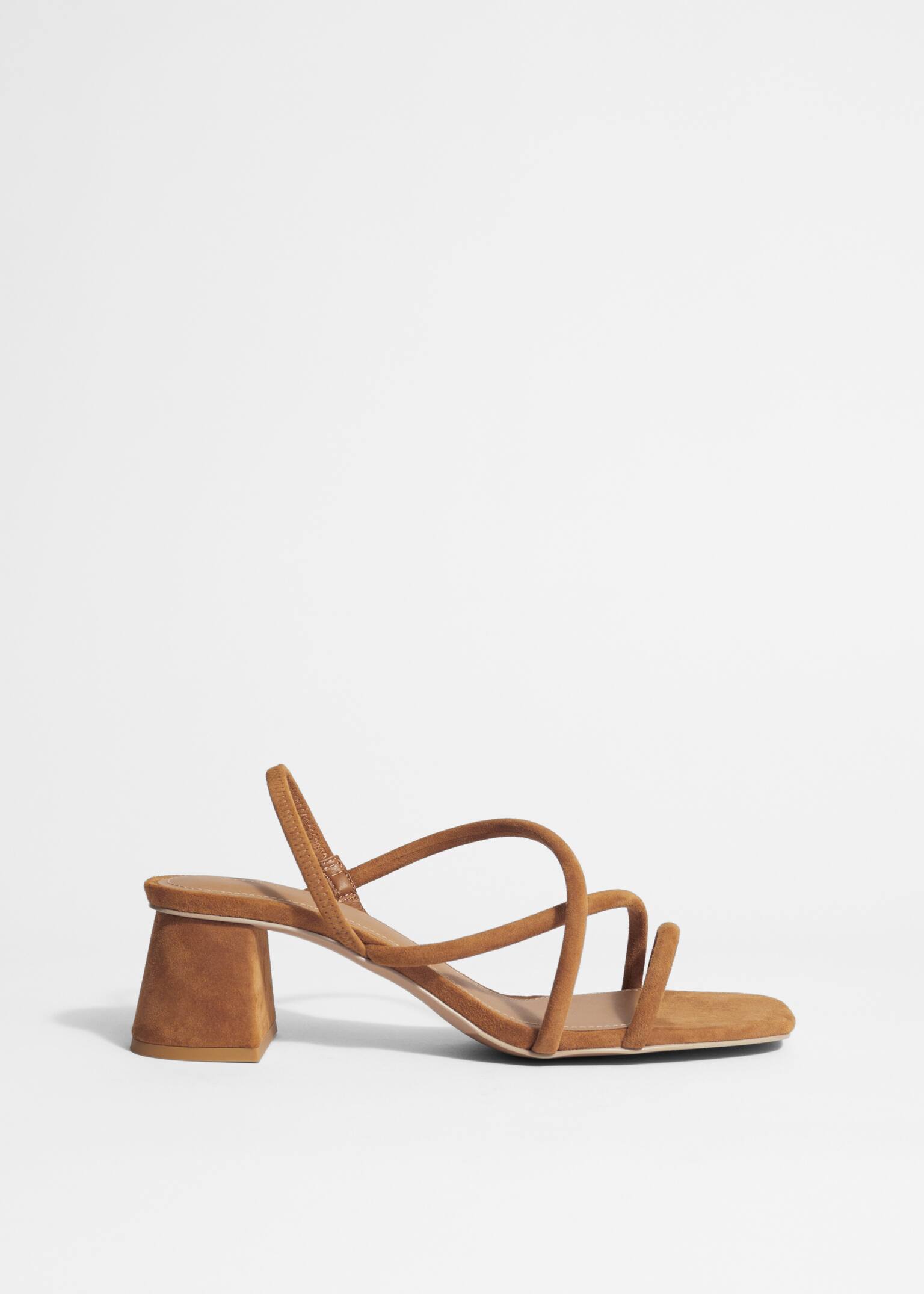 Sandalias de tiras con tacón ancho - Ante beige/Burdeos/Negro/Marrón