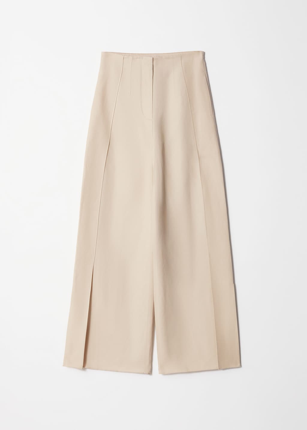 Image of Wide-Leg Side-Slit Trousers