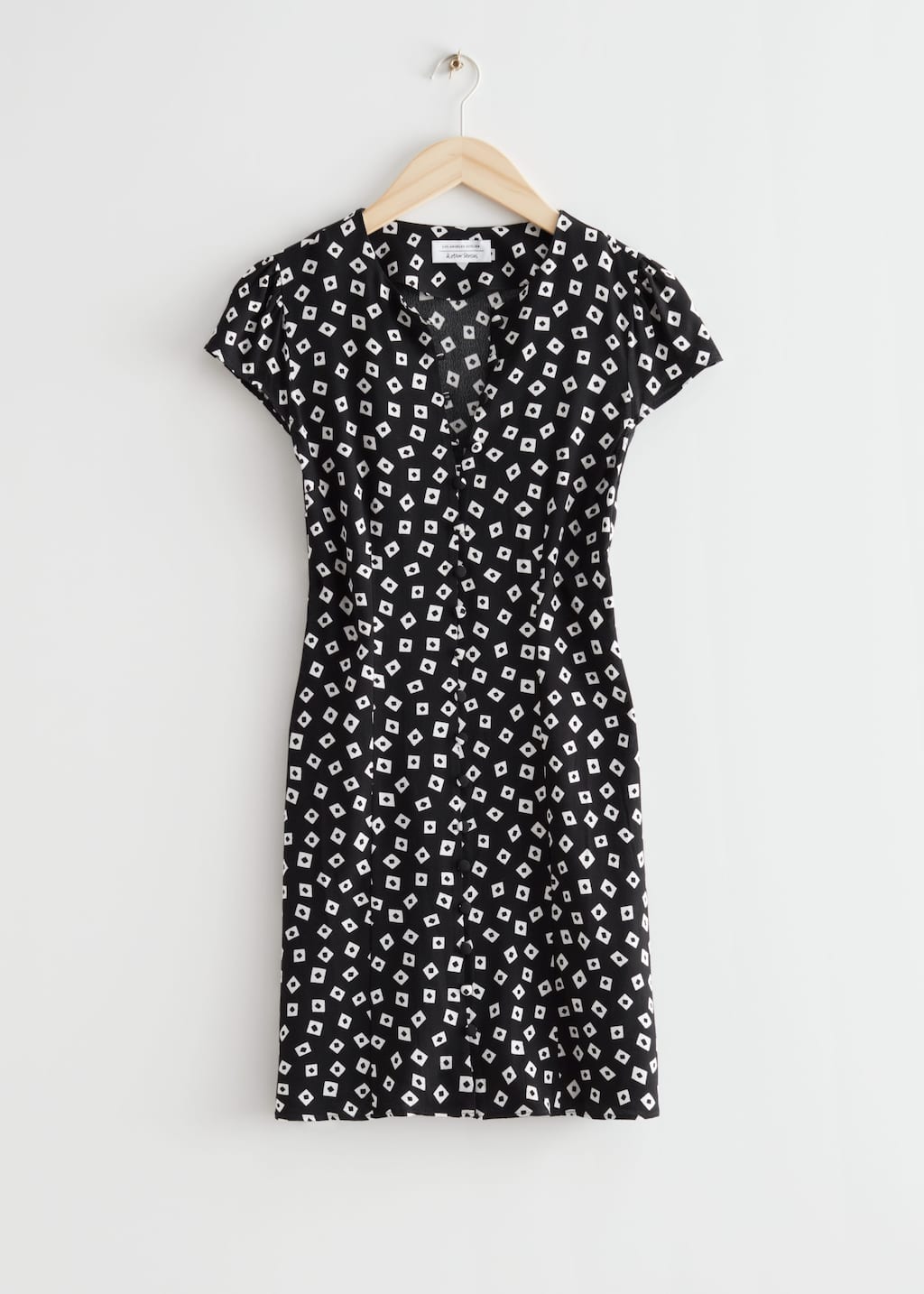 Printed Mini Dress - Black Squares - Still Life