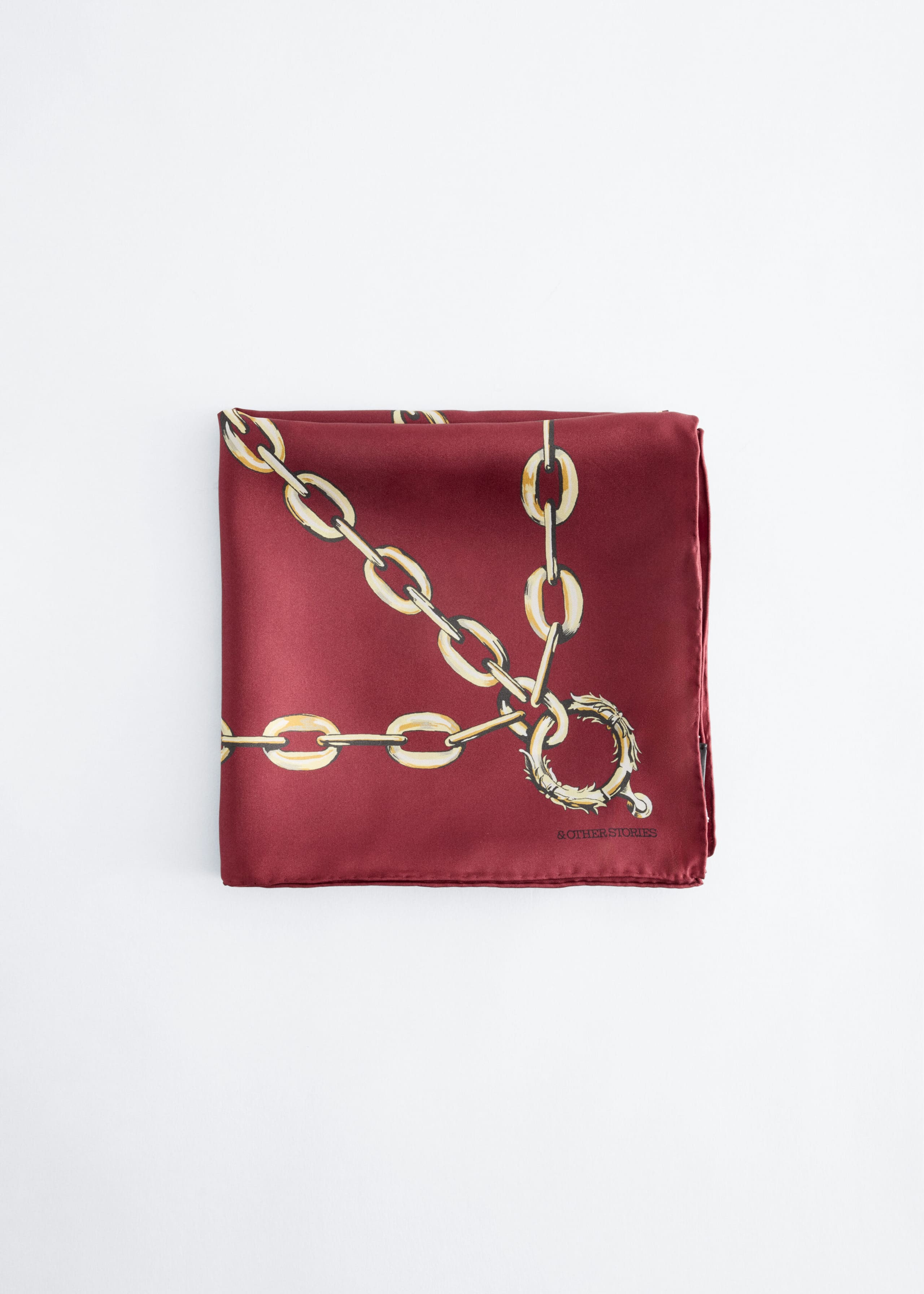 Printed Silk Scarf - Red/Gold - Still Life