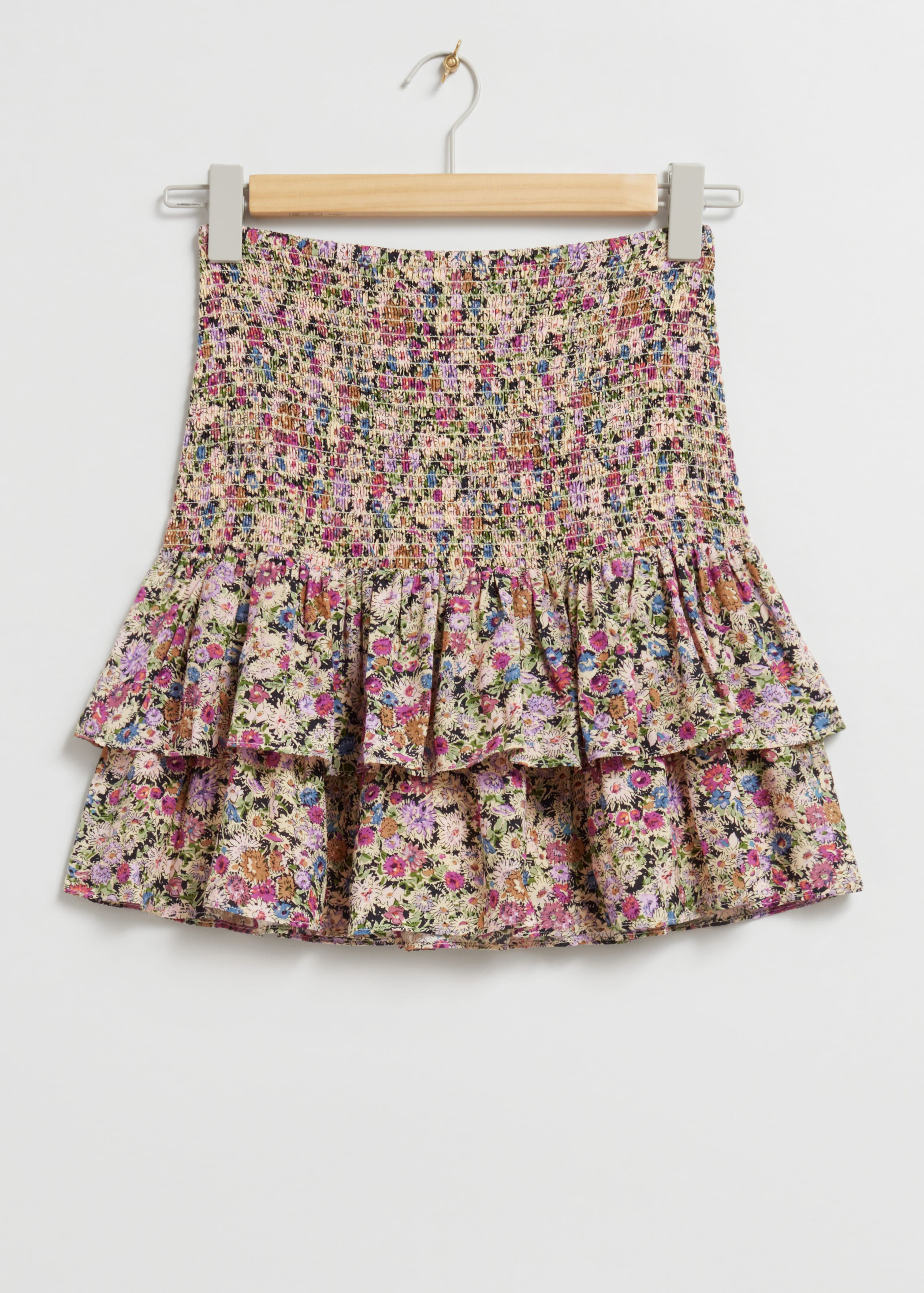 Ruffled Mini Skirt - Lilac/Pink/Green - Still Life