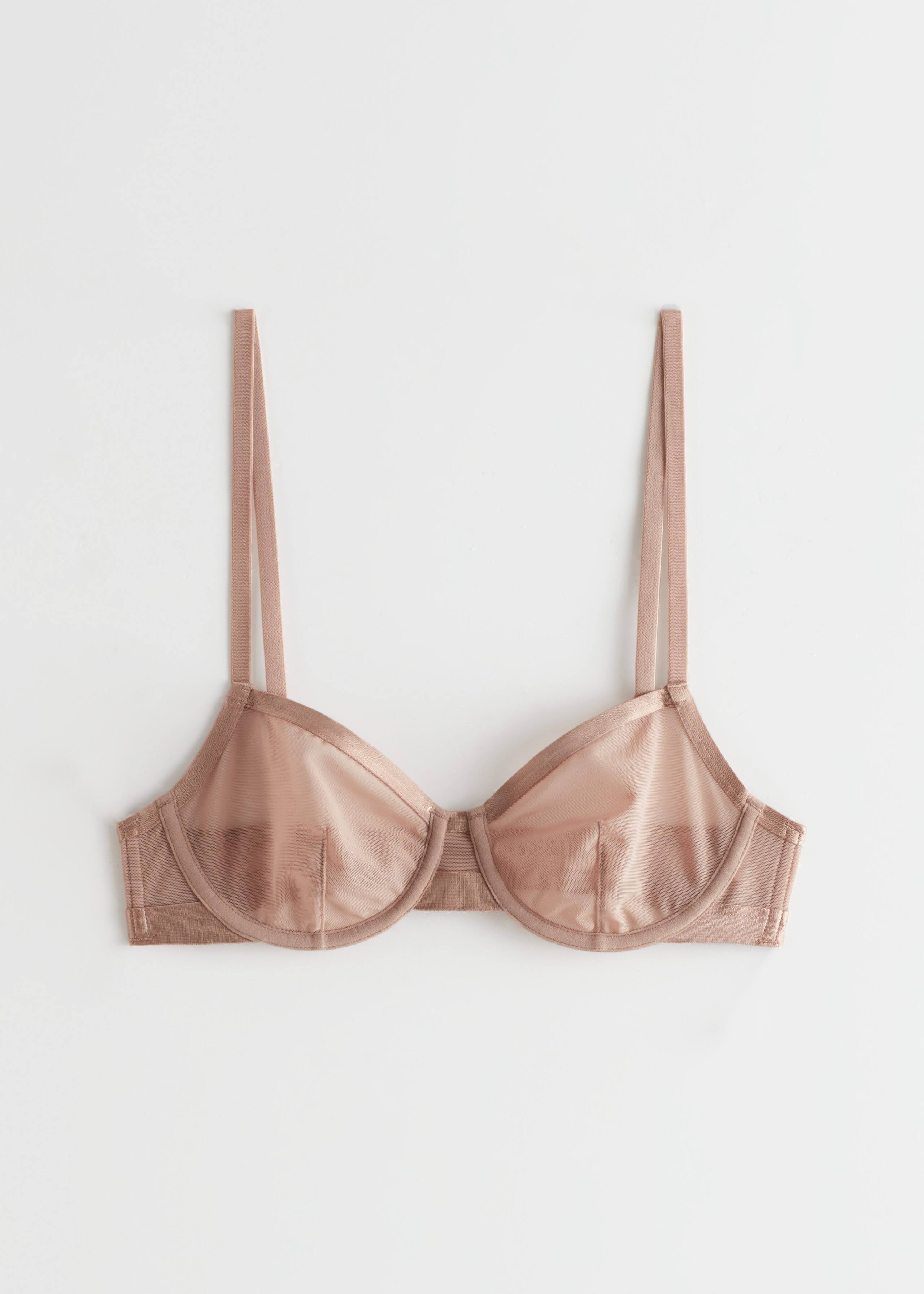 Sheer Mesh Underwire Bra - Black - Natura morta