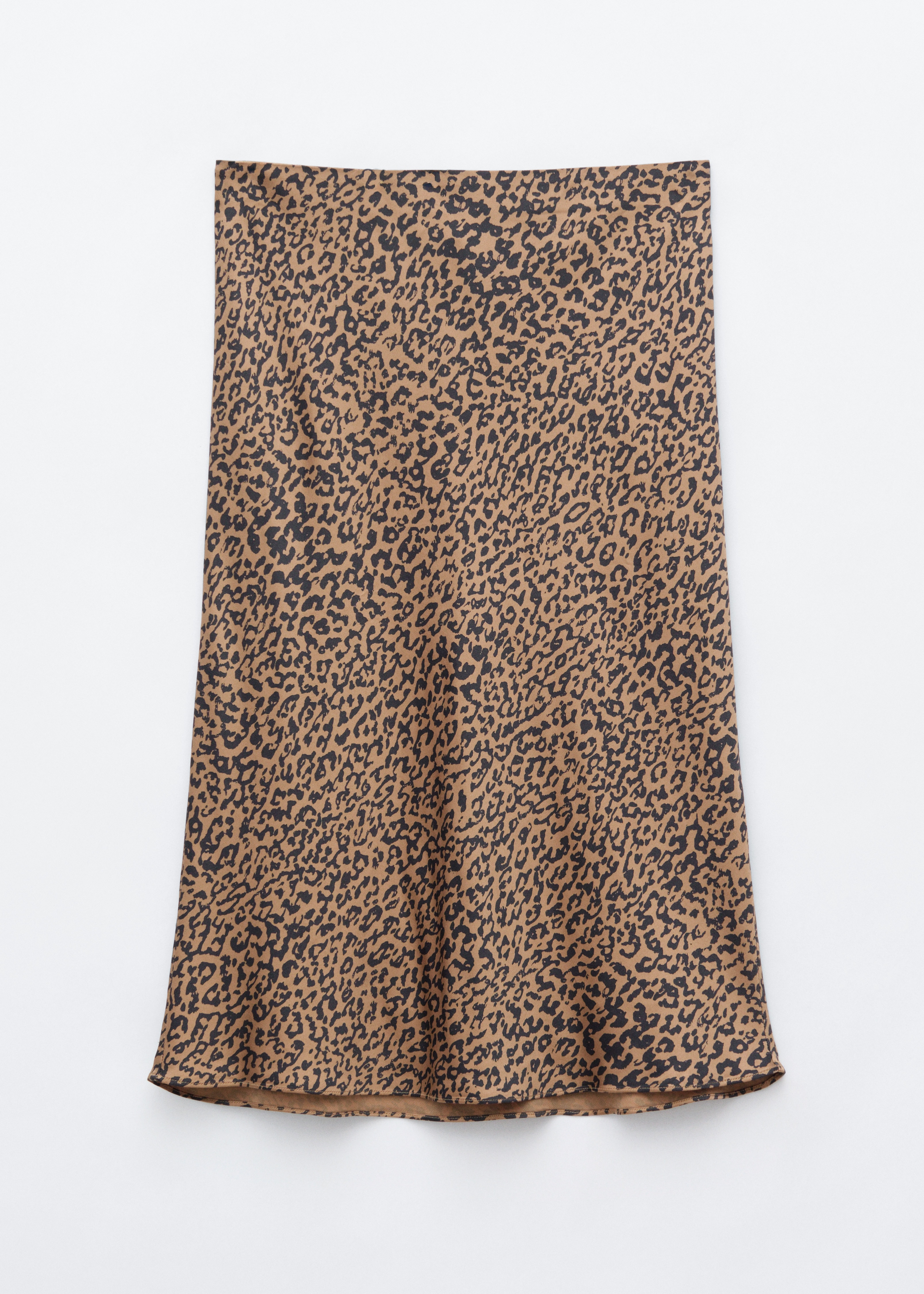 Leopard Print Satin Skirt - Beige/Leopard Print/Grey/Leo Print