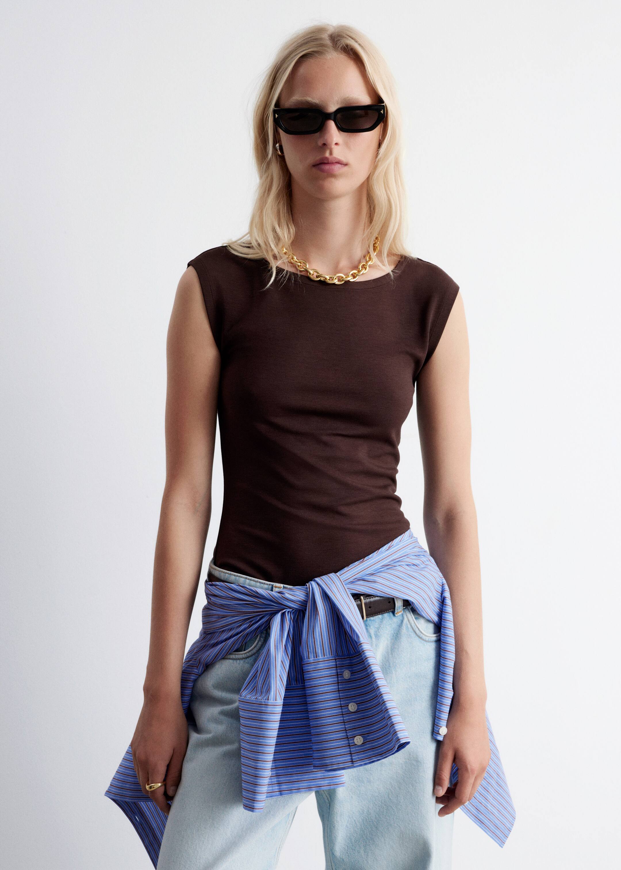 Grösseres Bild ansehen: Oberteil mit V-Ausschnitt hinten - Dunkelbraun - DAMEN | H&M CH 3