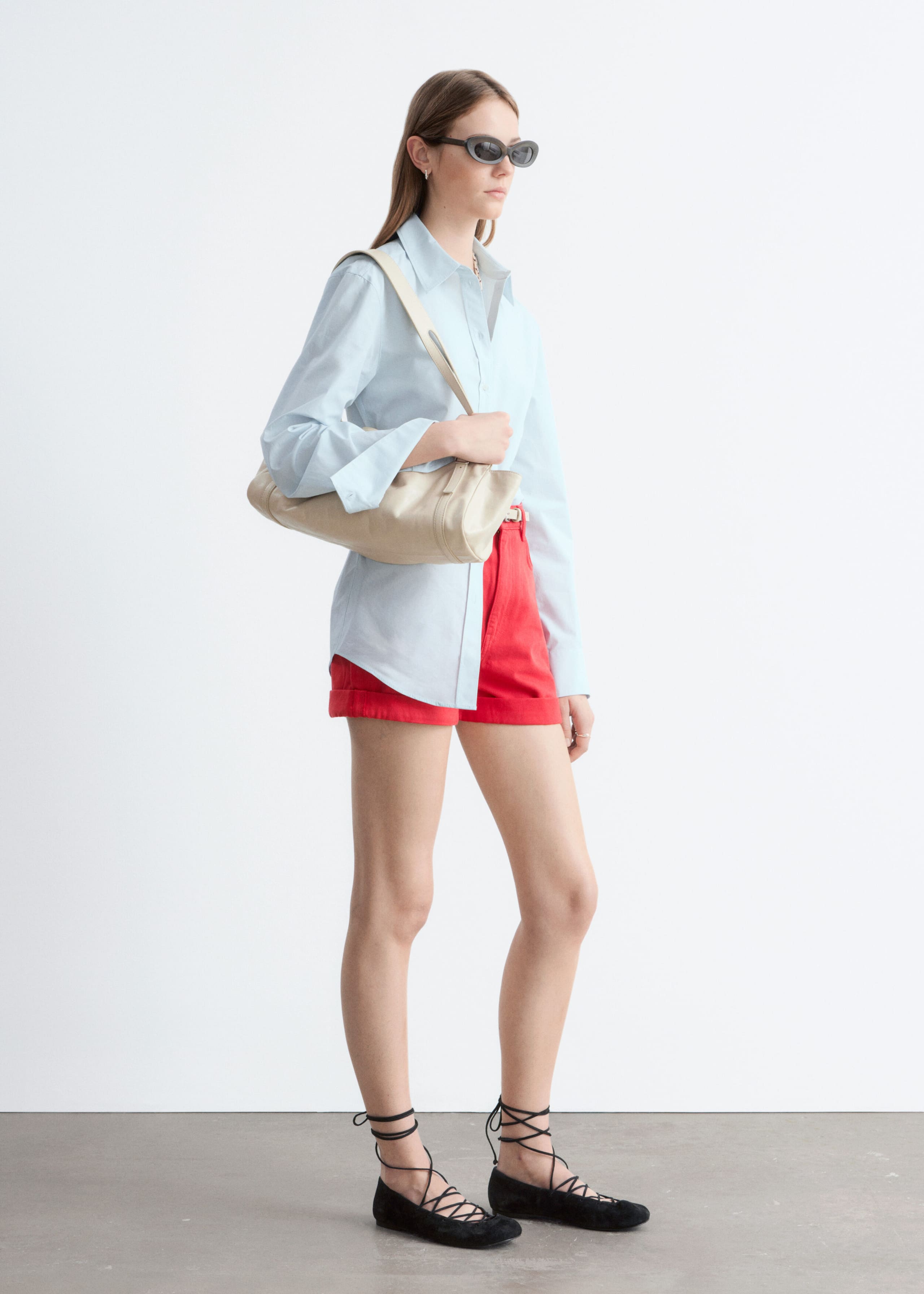 Image of Denimshorts med hög midja