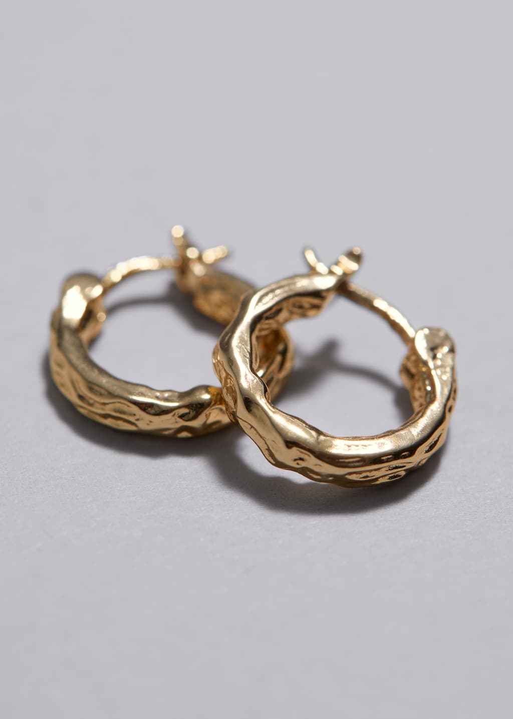 Organic Shaped Hoop Earrings - Gold - Still Life