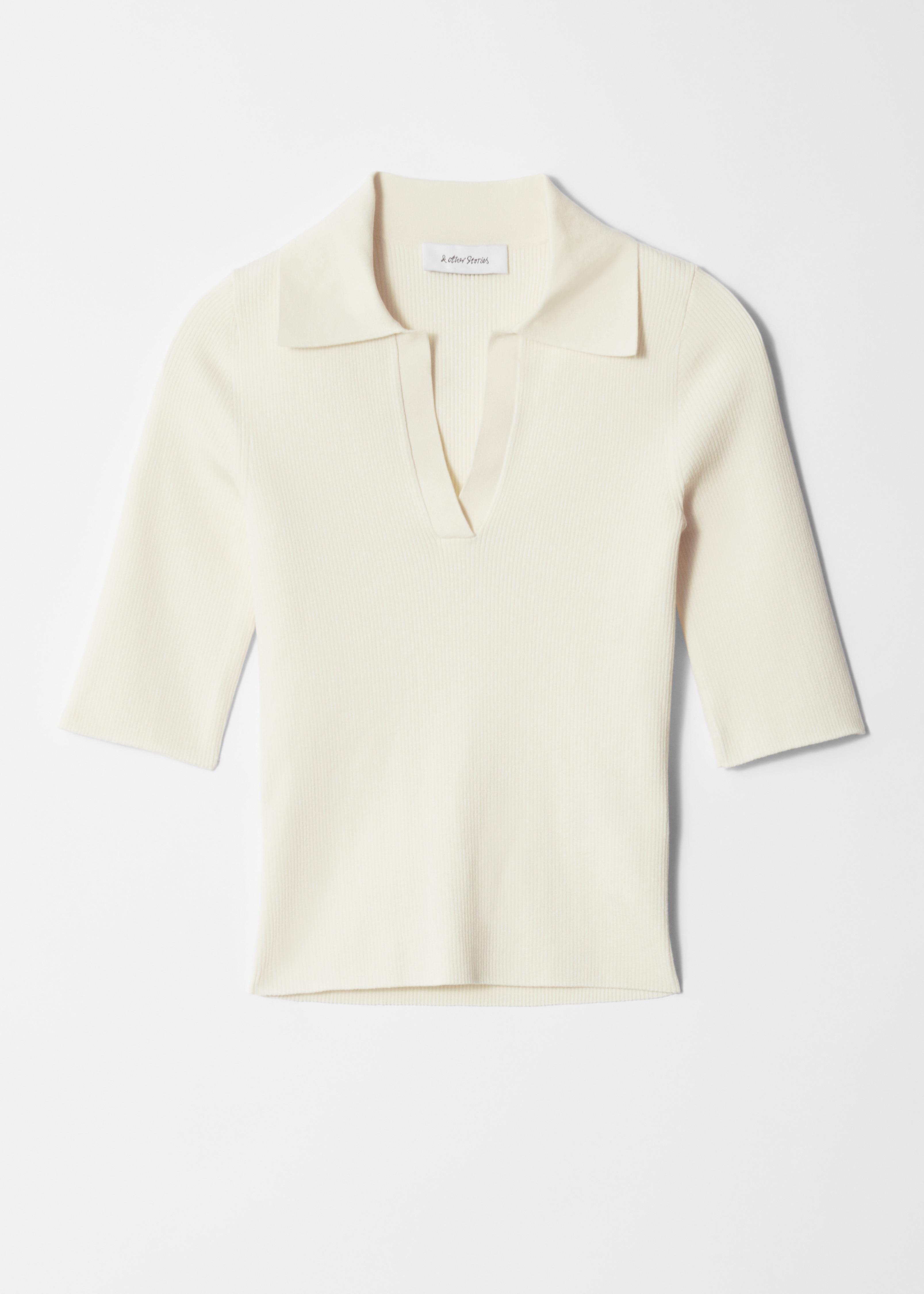 Kurzarmoberteil mit Kragen - Weiß/Dunkelblau