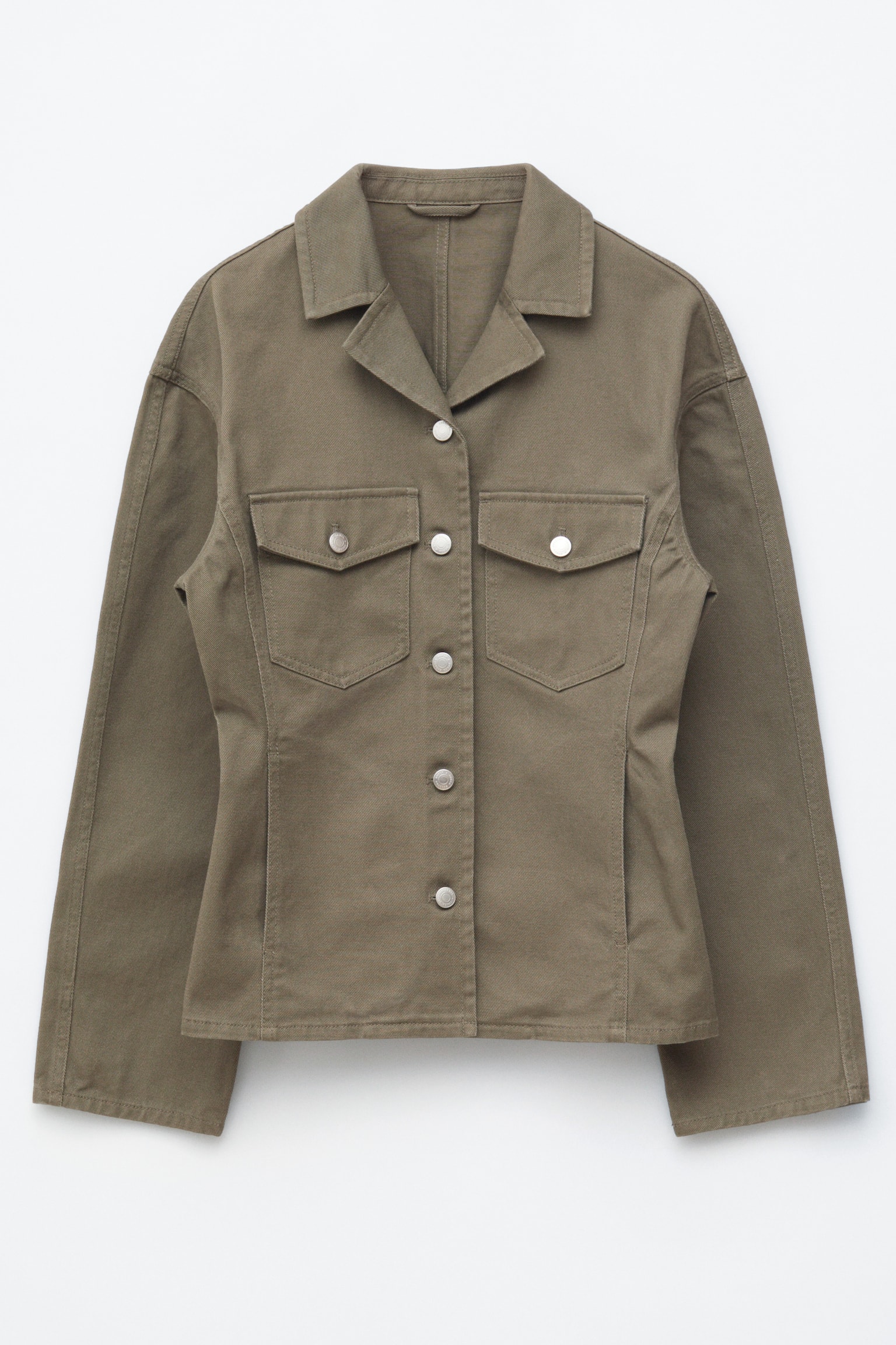 Veste cintrée en coton - Vert kaki - 1