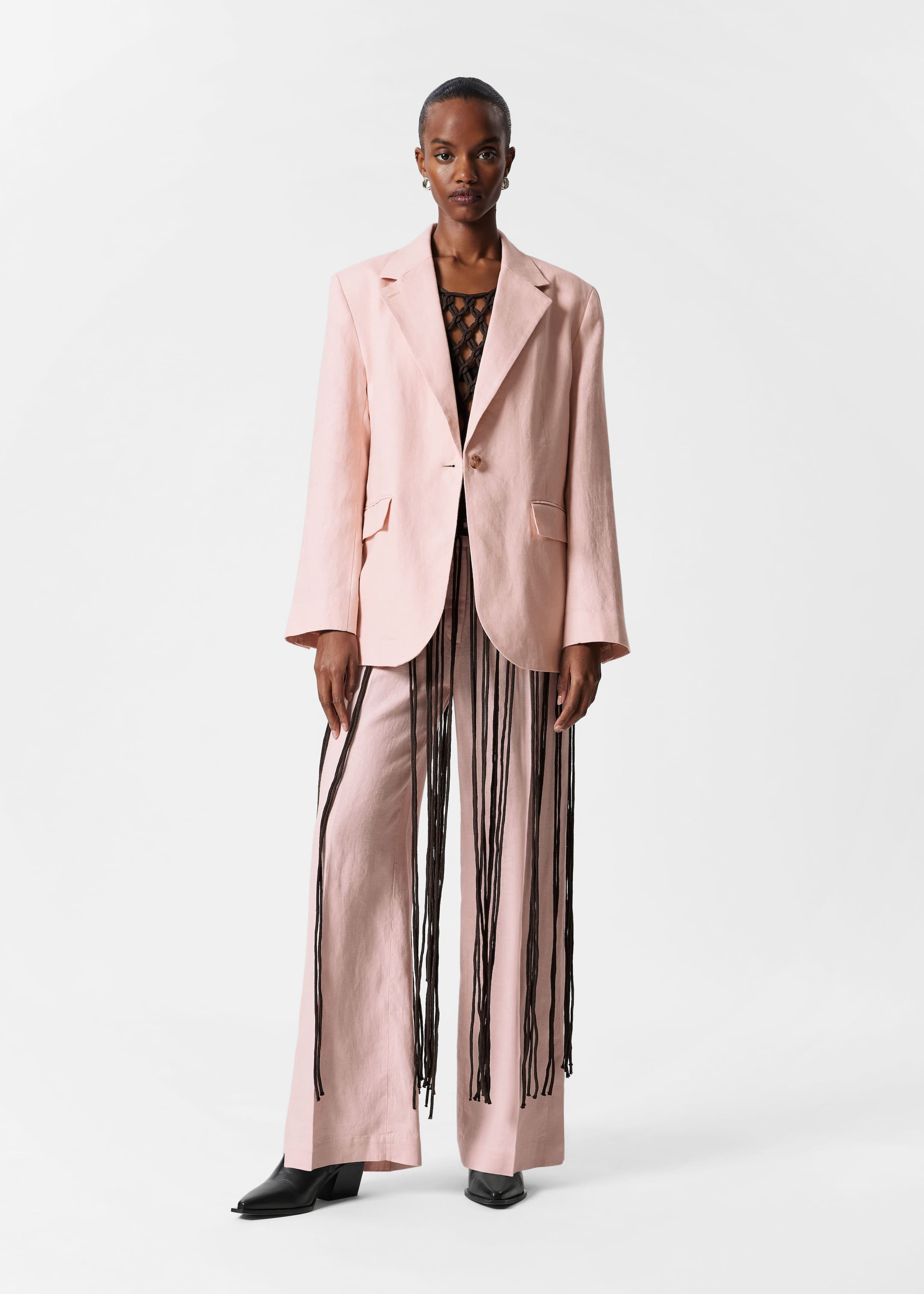 View larger image: Single-Breasted Linen Blazer - Light Peach - Ladies | H&M GB 2