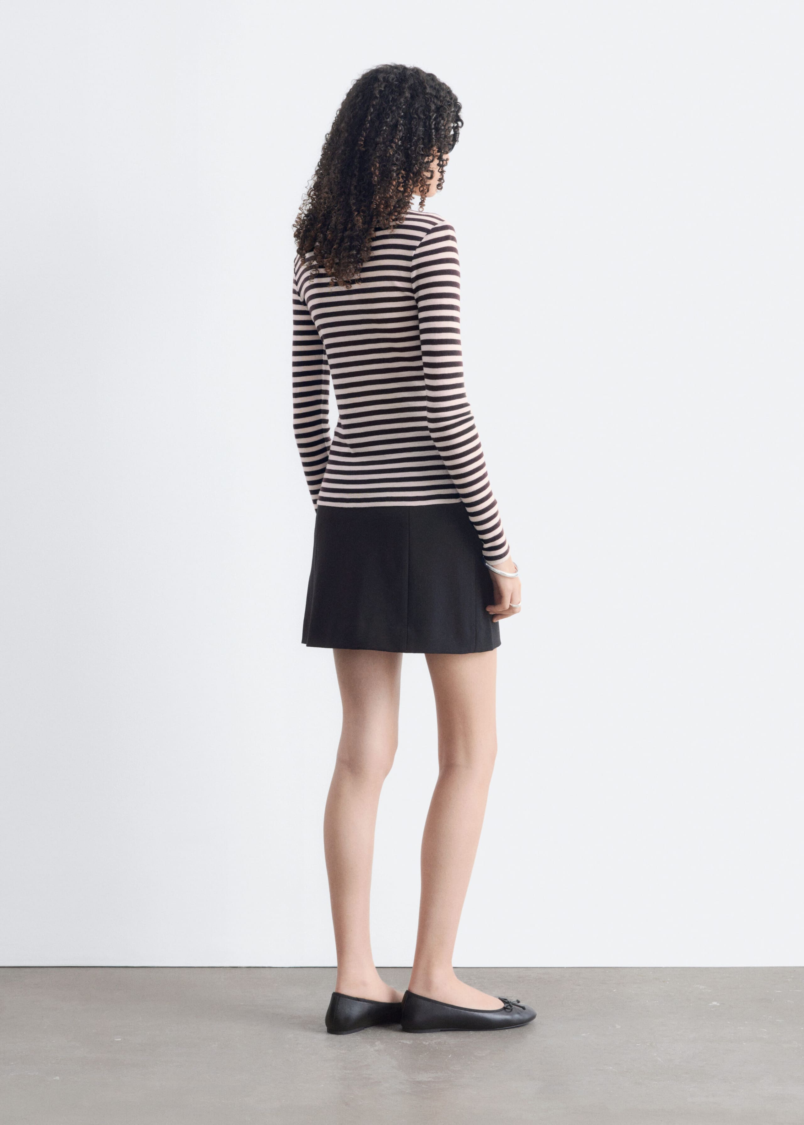 Wool Mock-Neck Top - White/Black - Lookbook