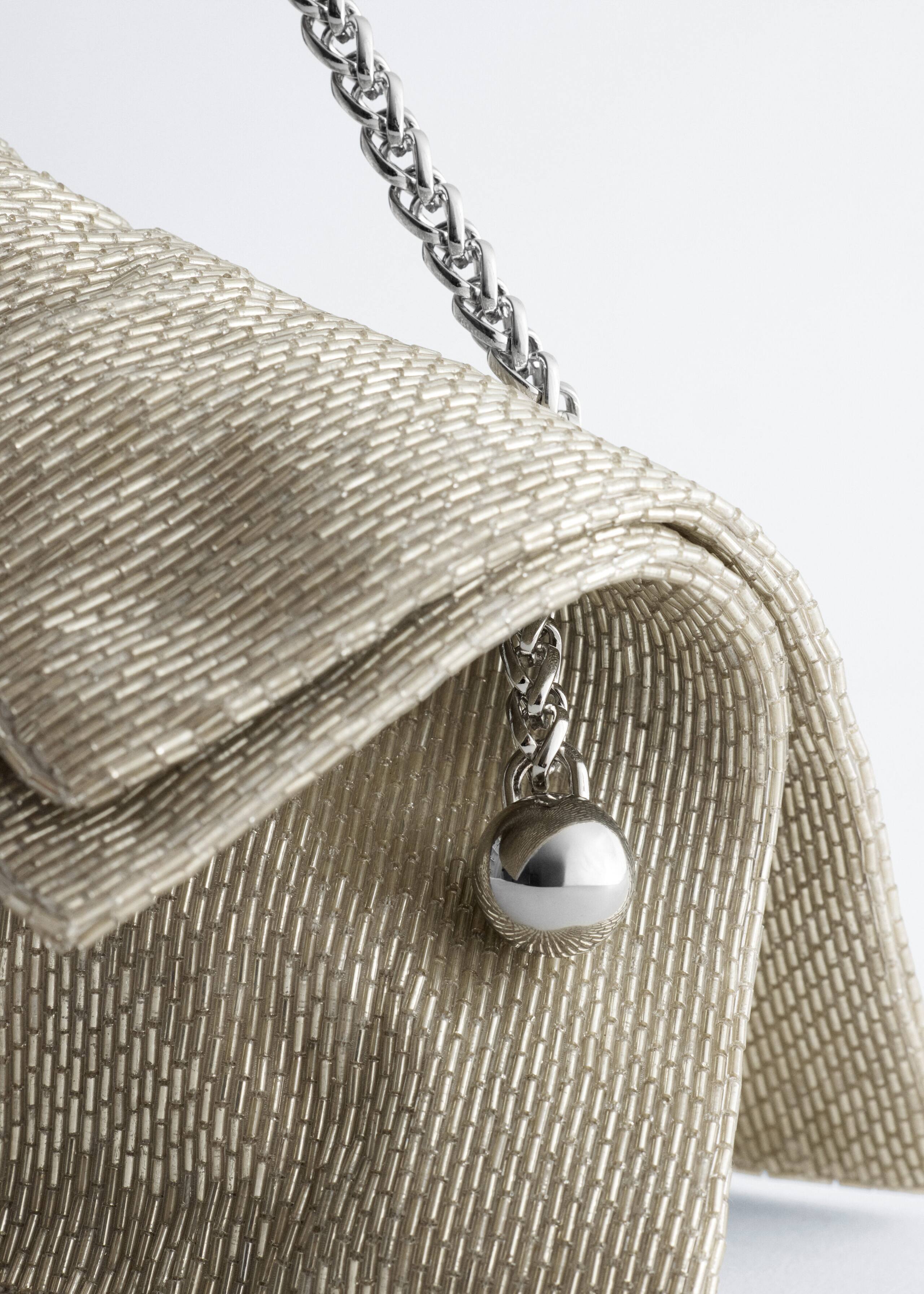 Mini Beaded Shoulder Bag - Silver - Still Life