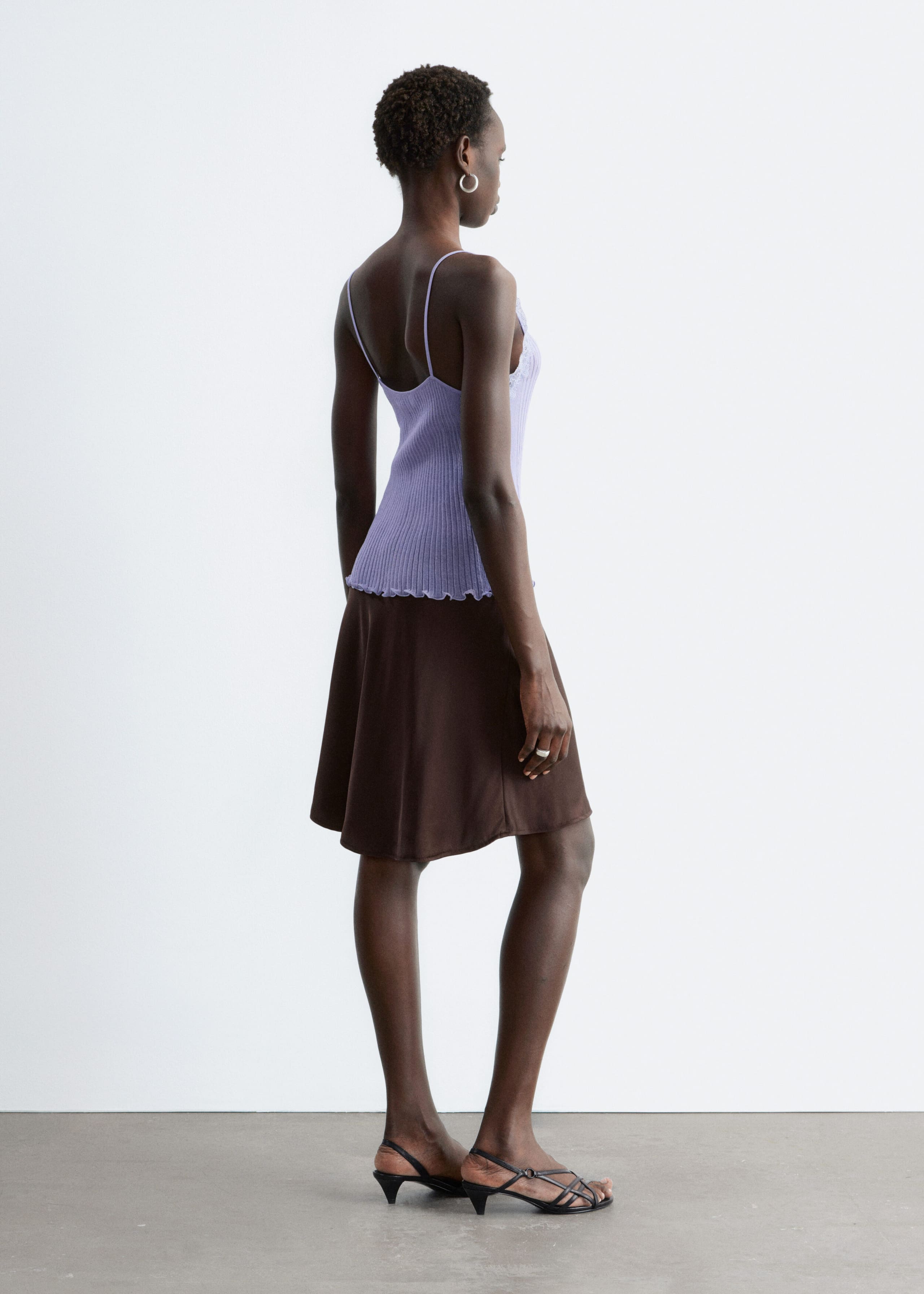 Image of Rib-Knit Lace Camisole