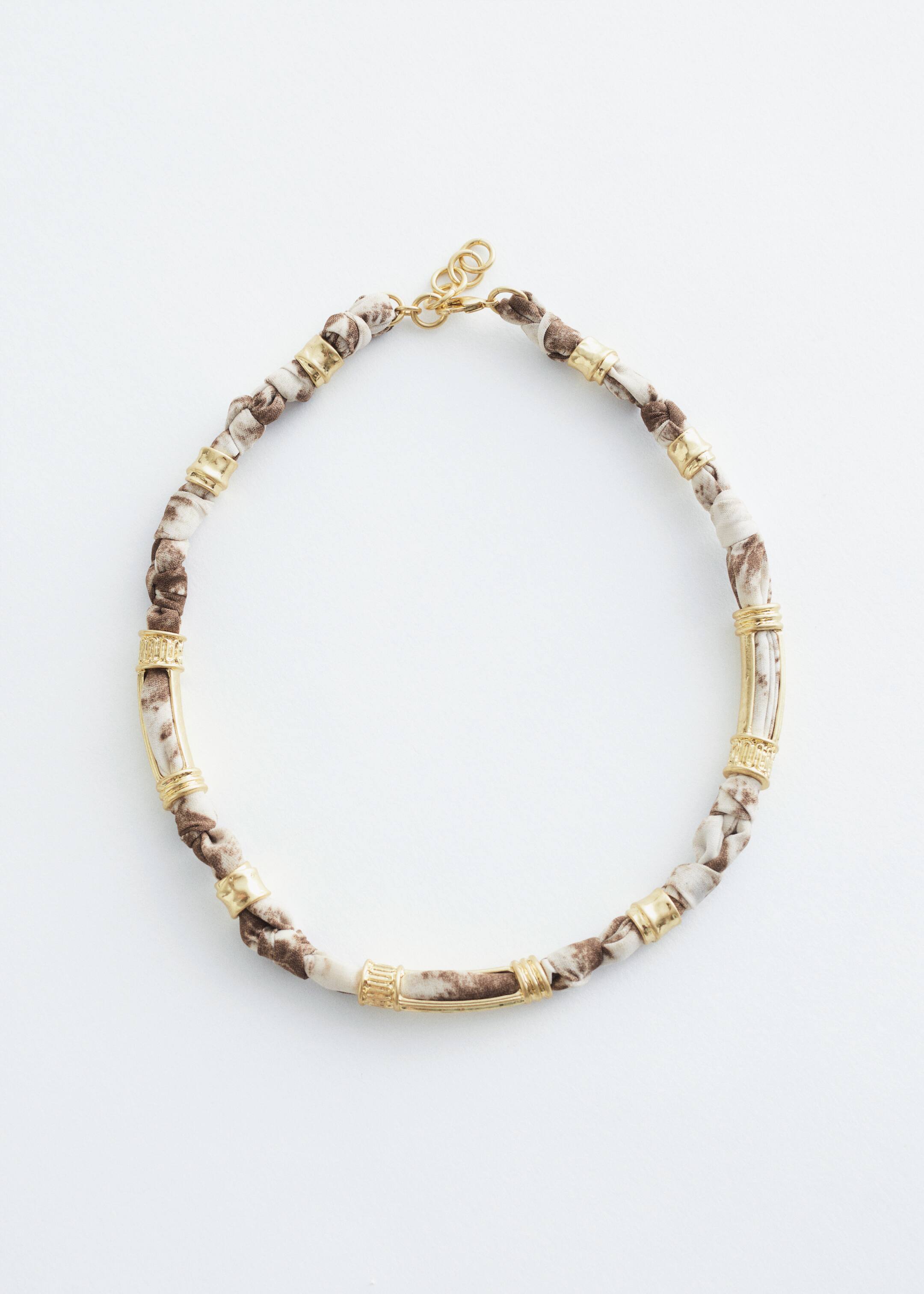 Ver imagem maior: Colar de tecido com missangas - Castanho/Dourado - SENHORA | H&M PT 1