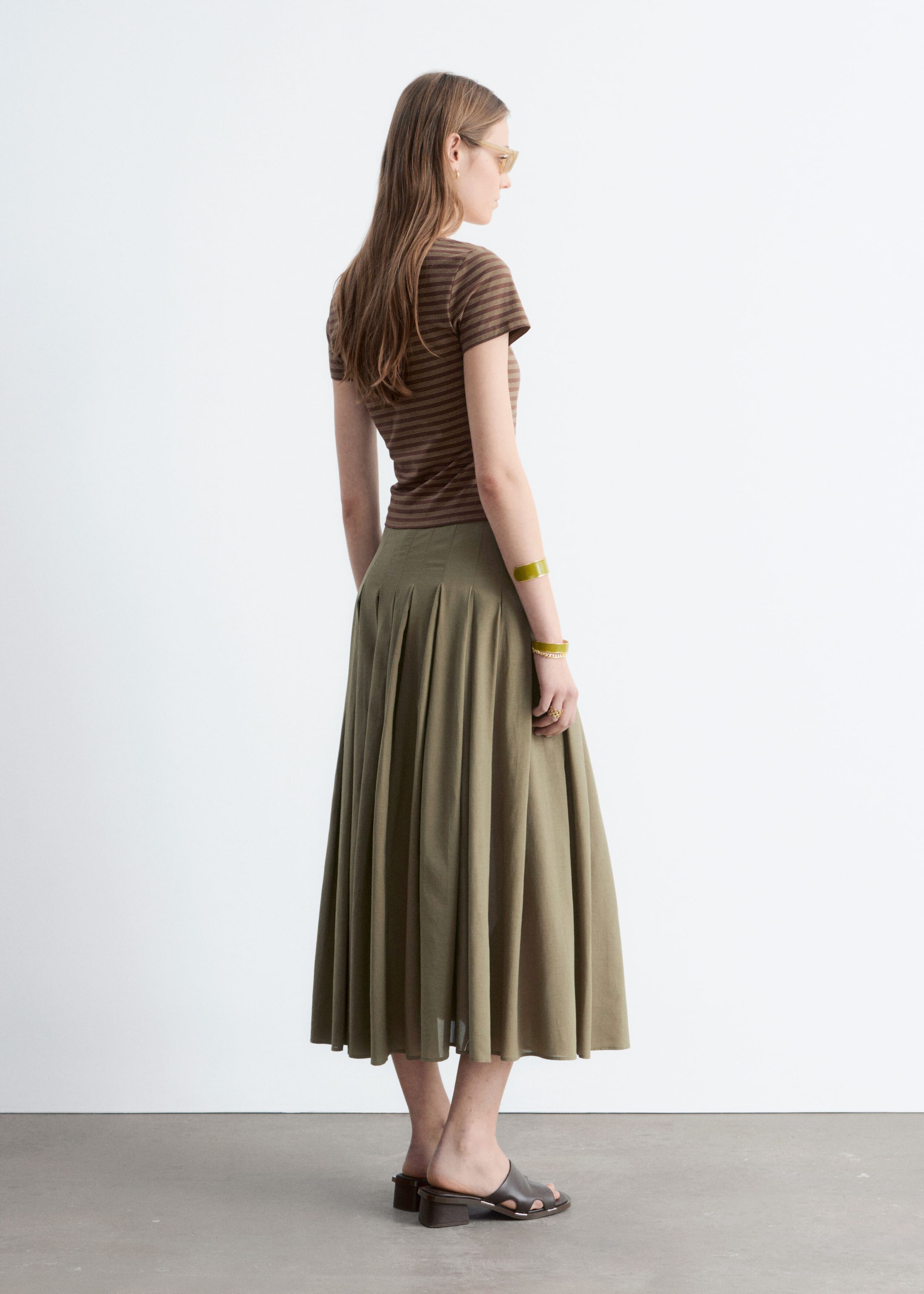 Image of Topp i trikå med rynkad byst