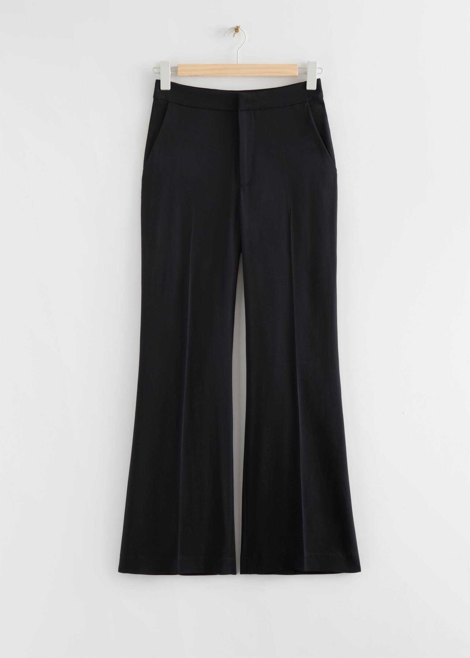 Tailored Flared Trousers - Black