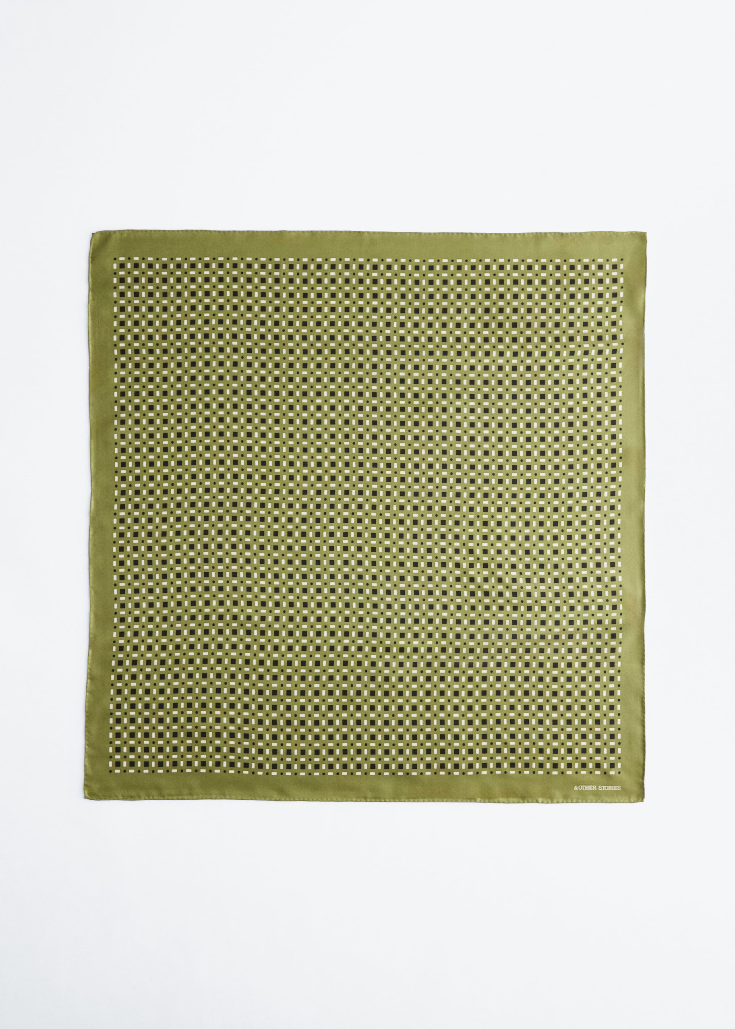 Image of Geometric Print Silk Scarf