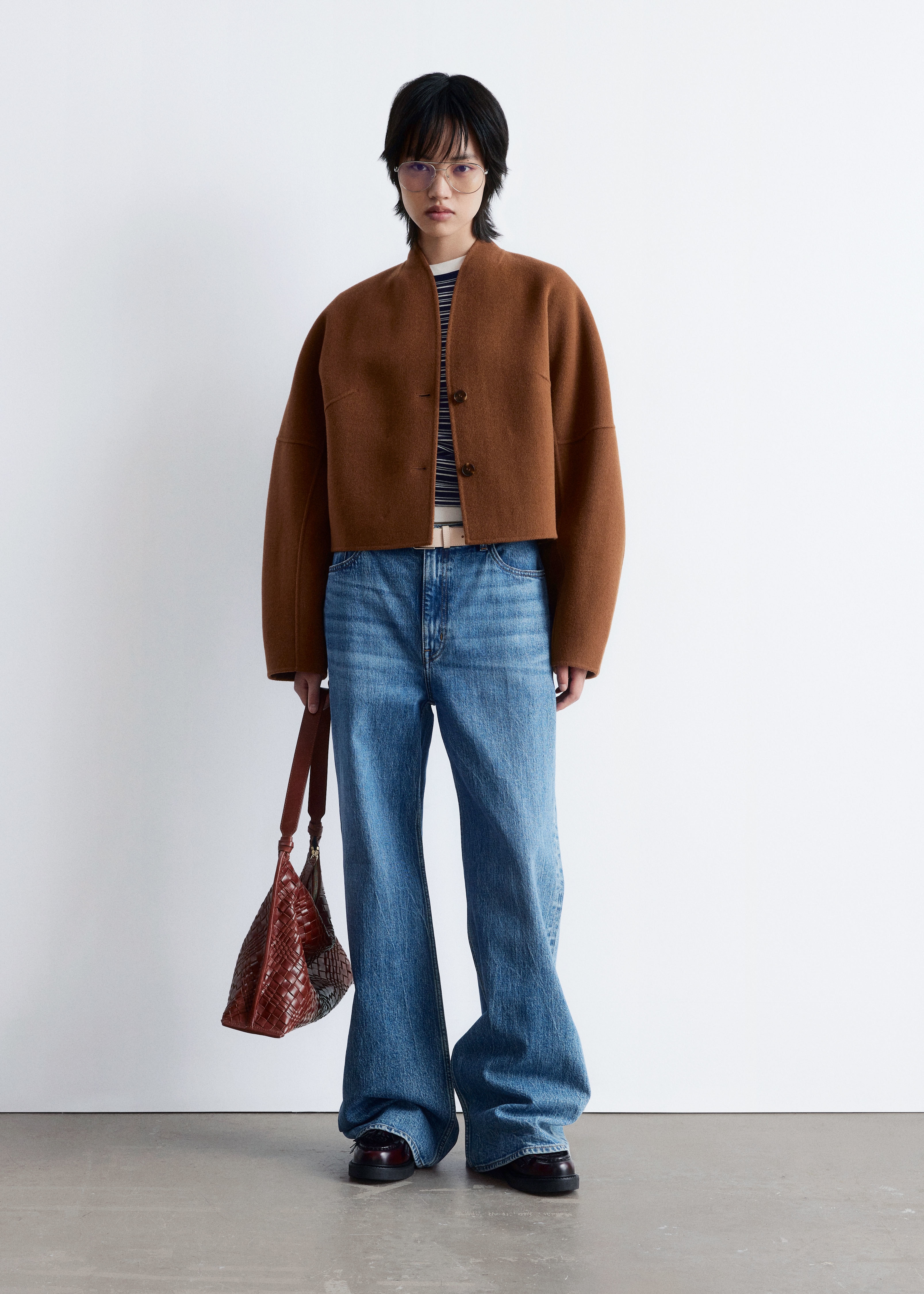 Μάλλινο Σακάκι Doublé - Καφέ/Μαύρο